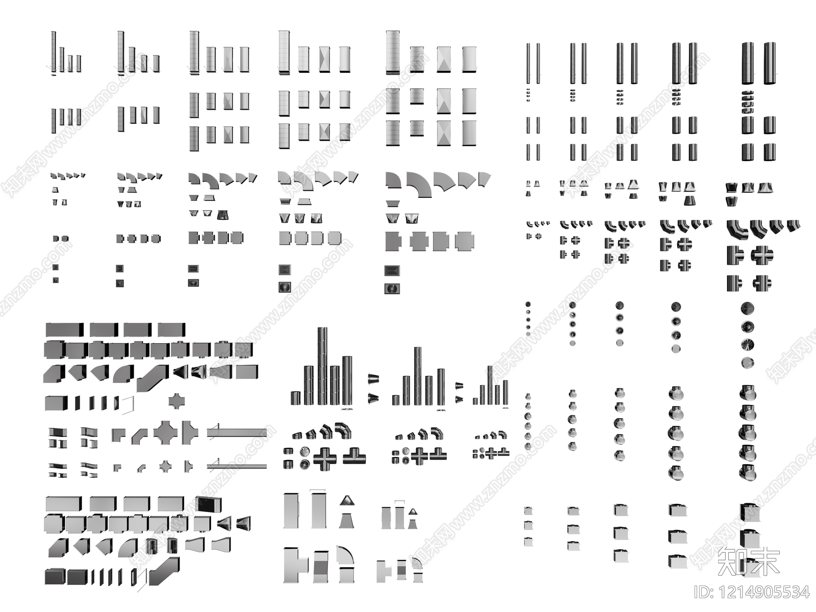 管道零件SU模型下载【ID:1214905534】