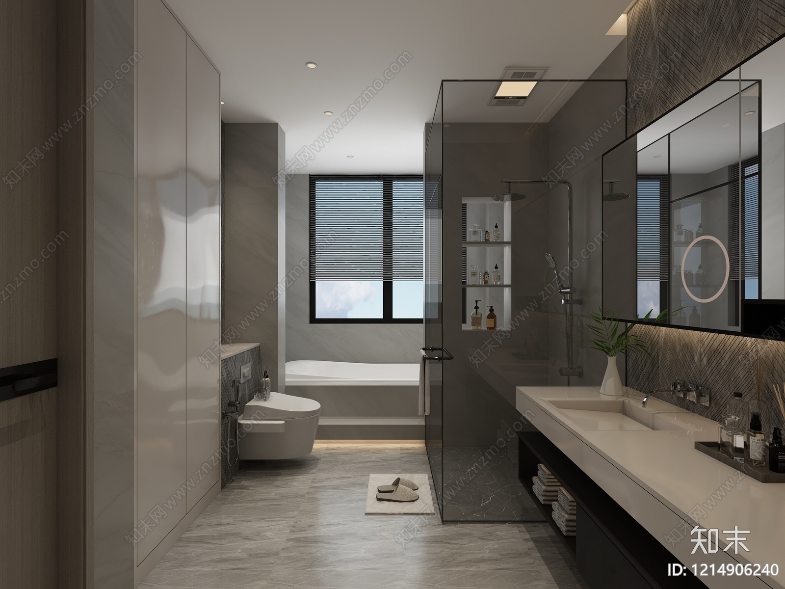 现代极简卫生间3D模型下载【ID:1214906240】