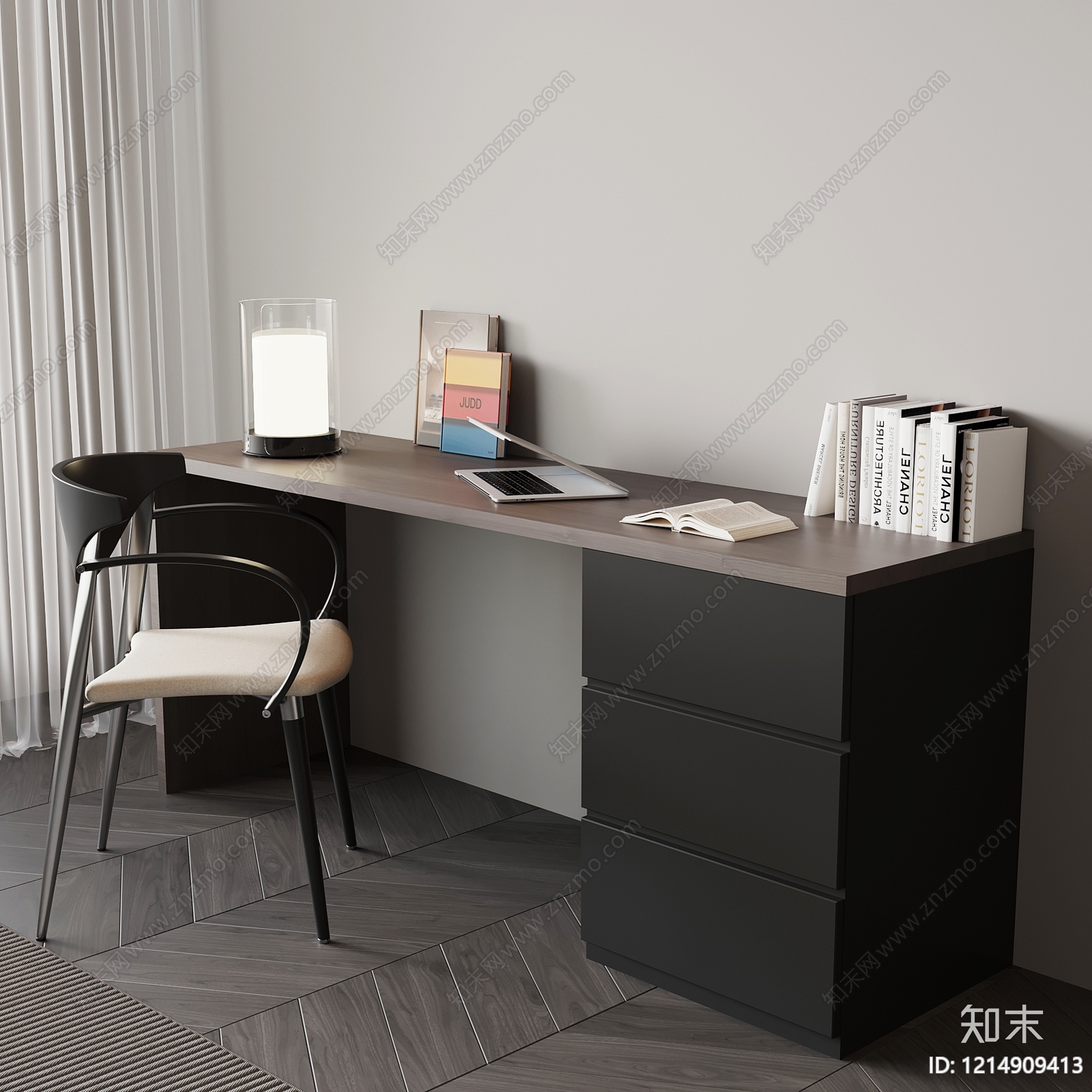 现代简约书桌3D模型下载【ID:1214909413】