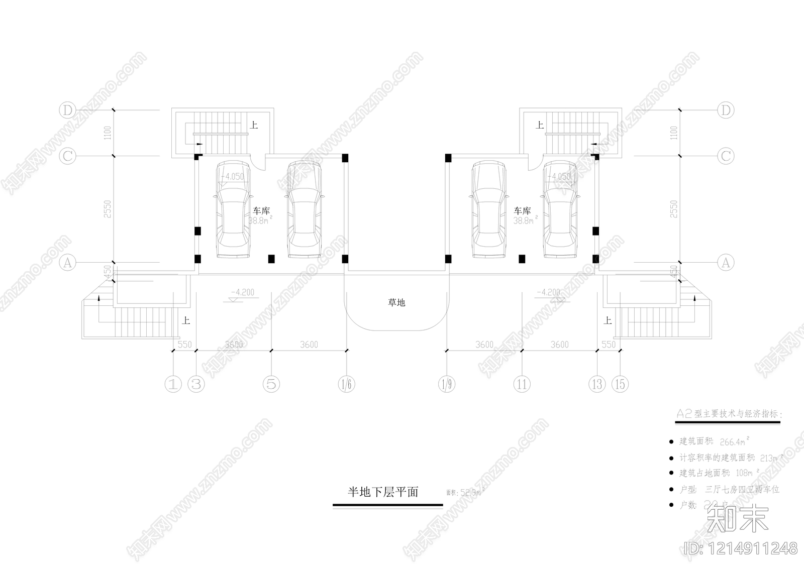 美式别墅建筑cad施工图下载【ID:1214911248】