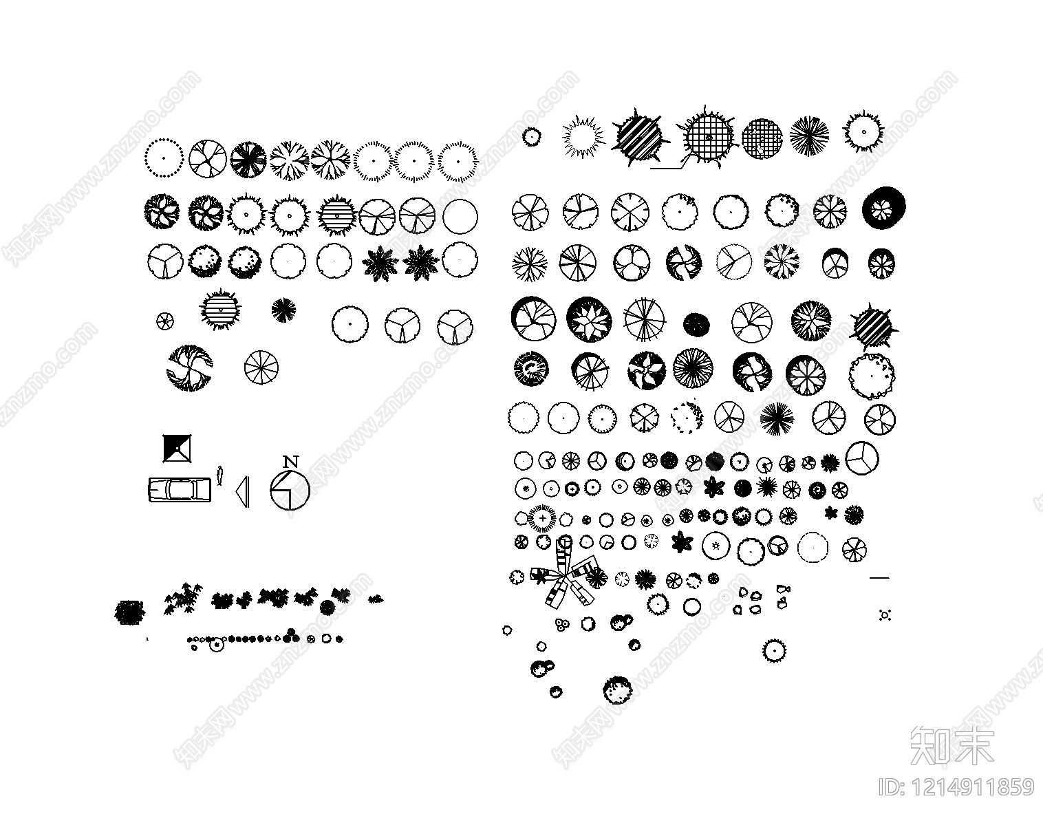 现代简约绿植施工图下载【ID:1214911859】
