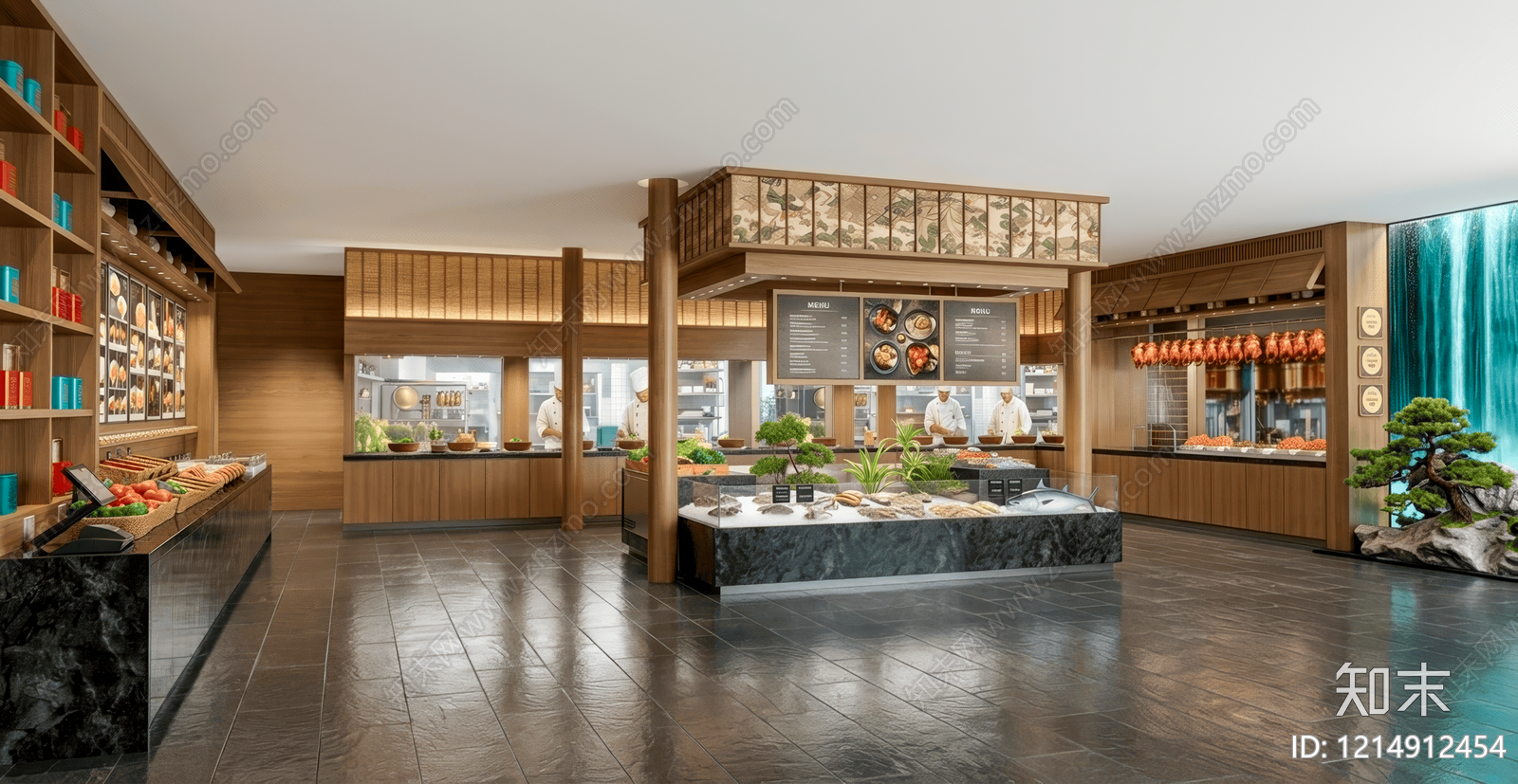 自助餐厅SU模型精品下载_SketchUp模型_知末网