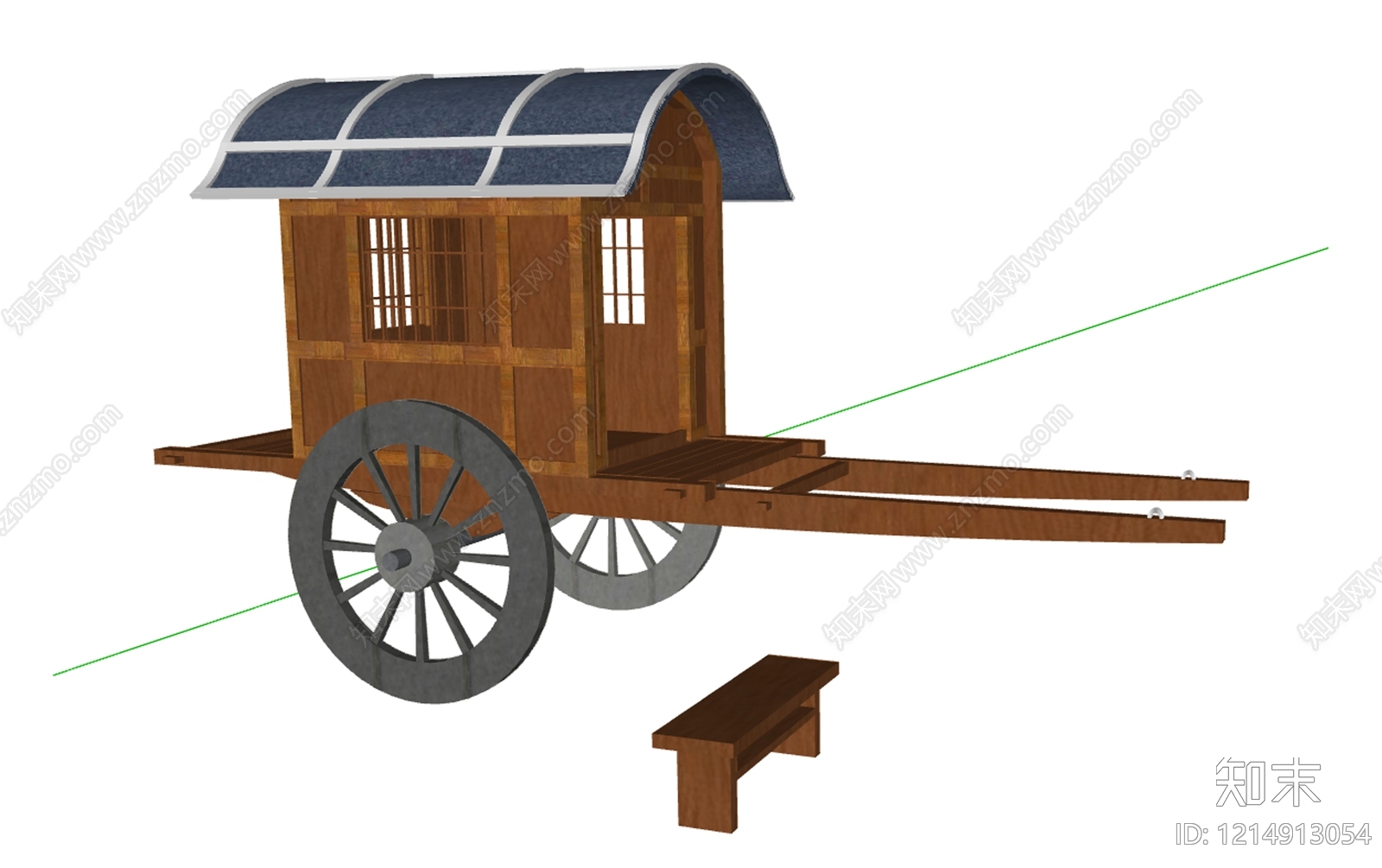 中式马车SU模型下载【ID:1214913054】