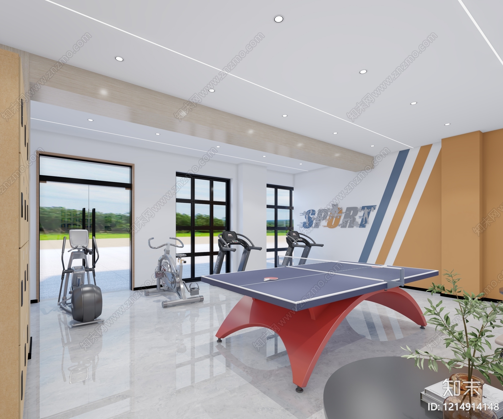 现代简约服务中心3D模型下载【ID:1214914148】