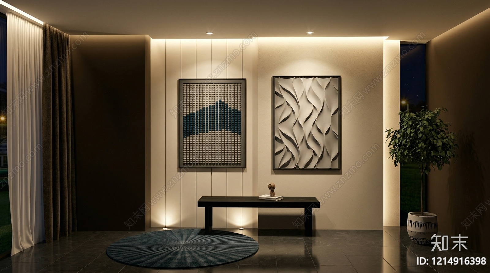 现代装饰挂画SU模型下载【ID:1214916398】