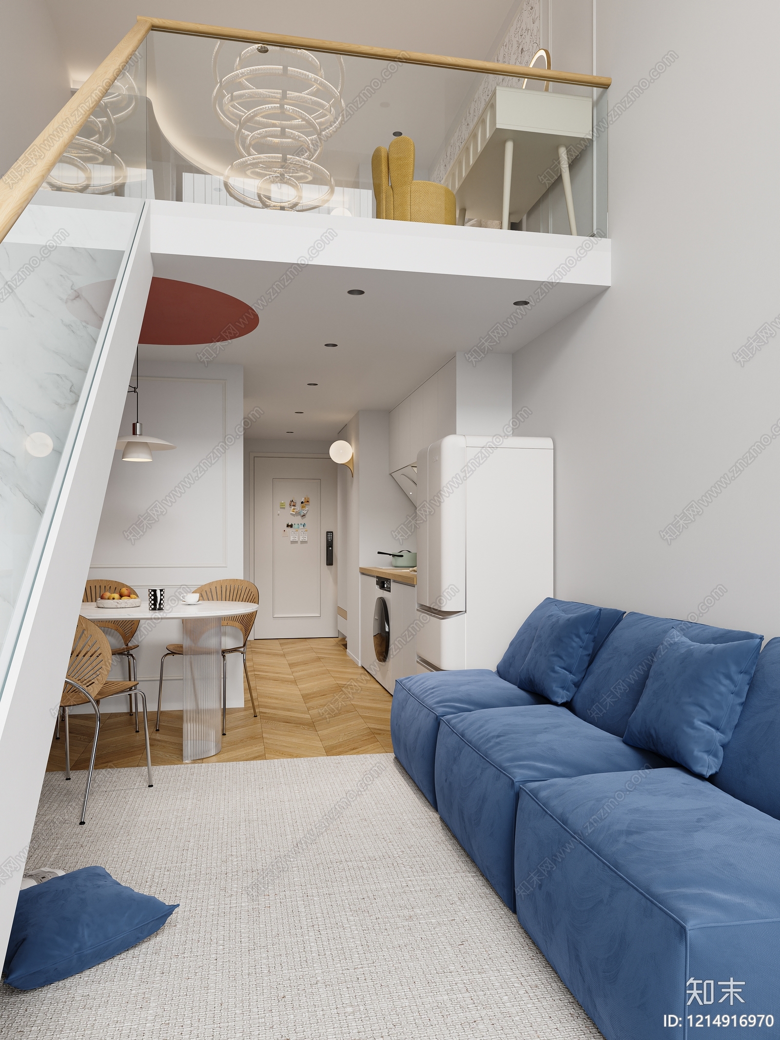 现代法式公寓3D模型下载【ID:1214916970】