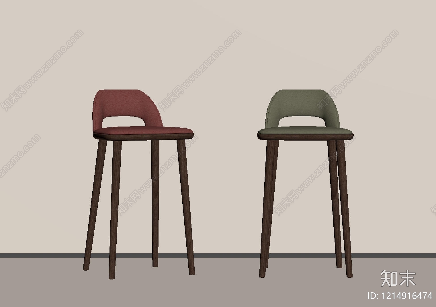 现代简约吧椅SU模型下载【ID:1214916474】