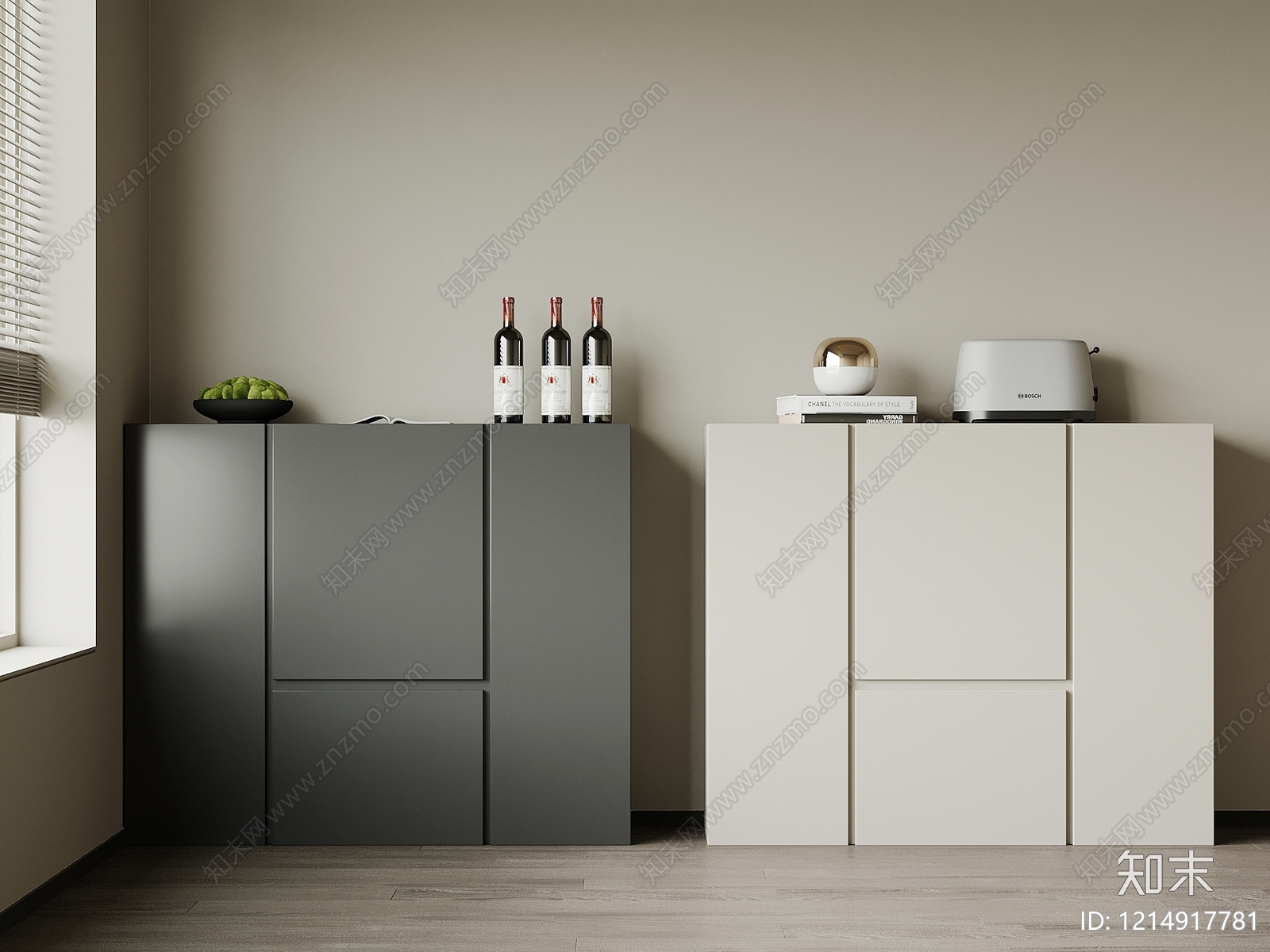 极简餐边柜3D模型下载【ID:1214917781】