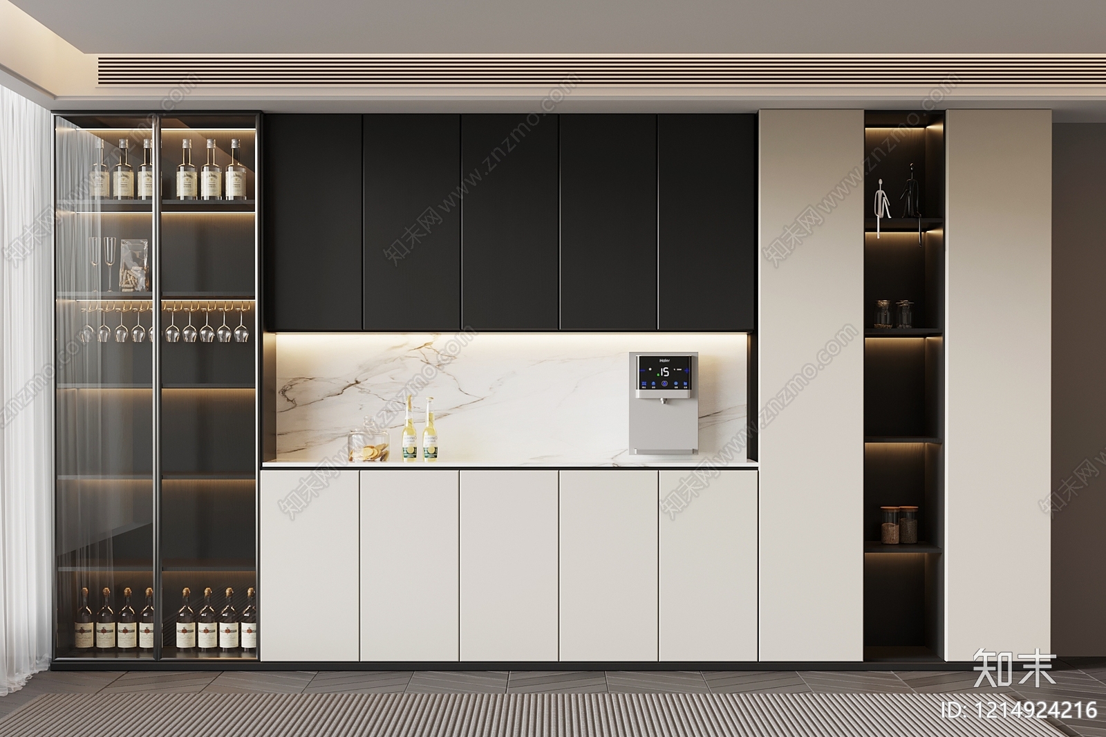 现代简约酒柜3D模型下载【ID:1214924216】