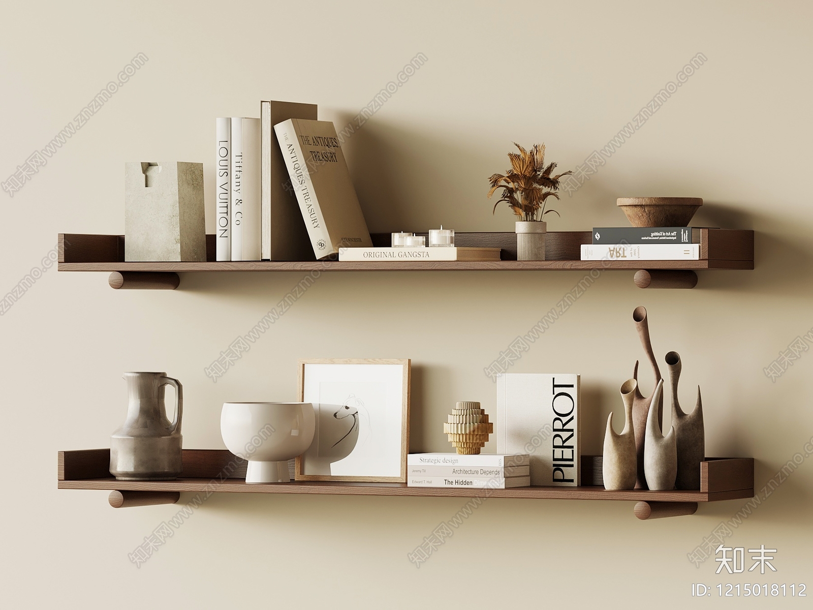 原木风书架SU模型下载【ID:1215018112】