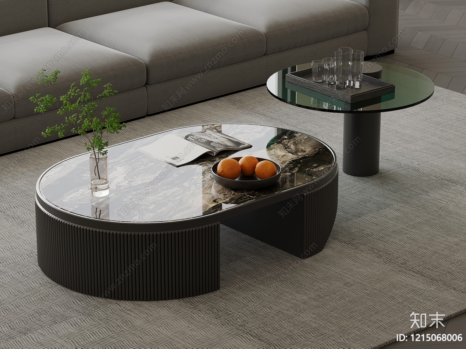 现代简约茶几SU模型下载【ID:1215068006】