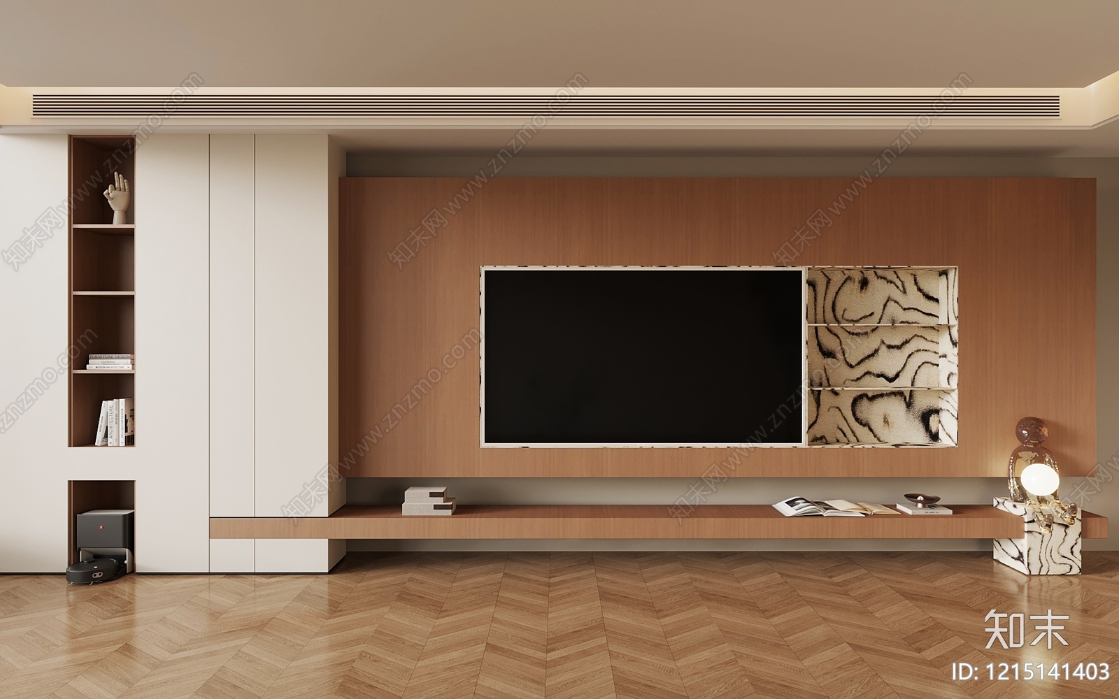 现代简约电视背景墙3D模型下载【ID:1215141403】