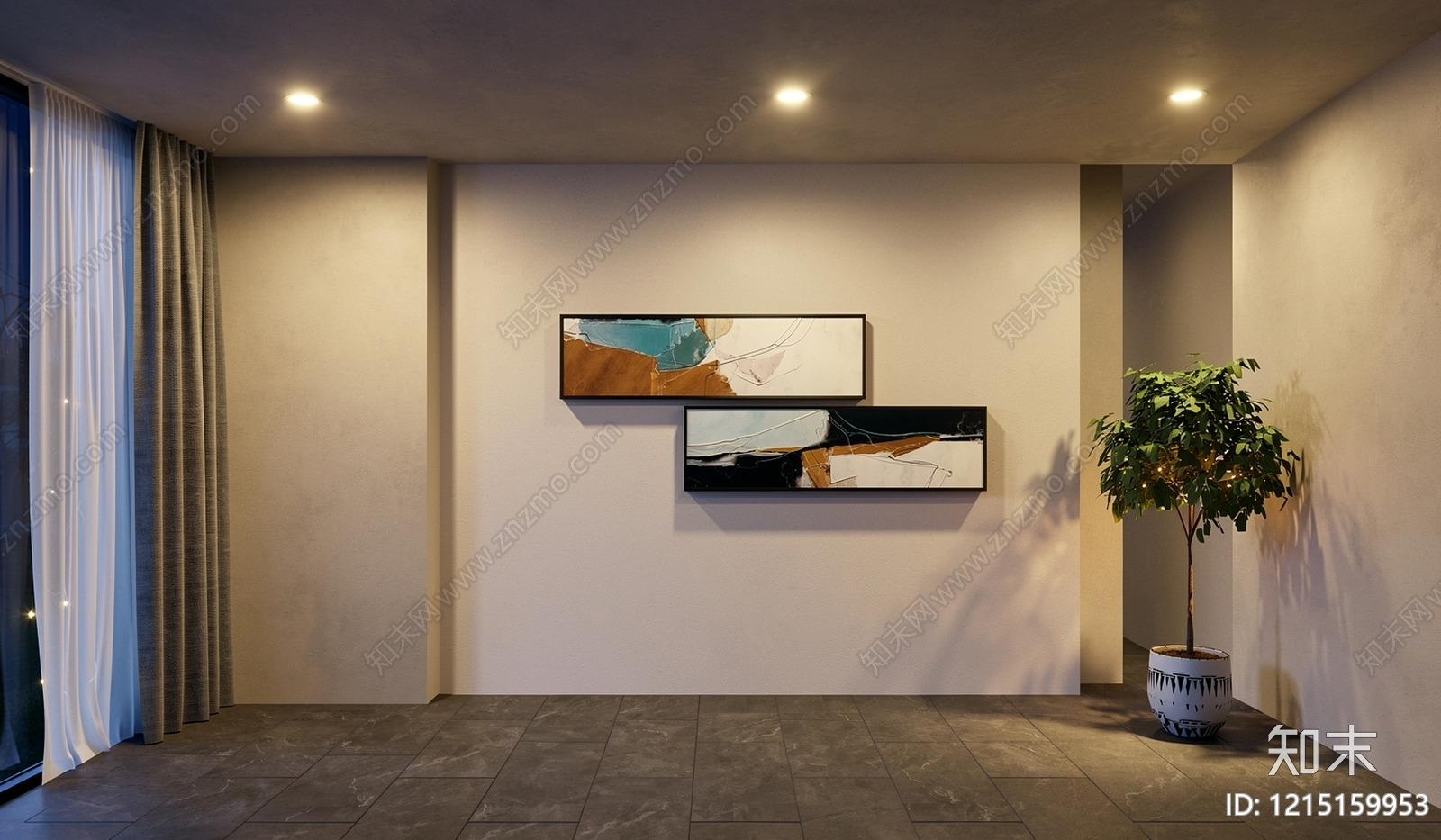 现代装饰挂画SU模型下载【ID:1215159953】