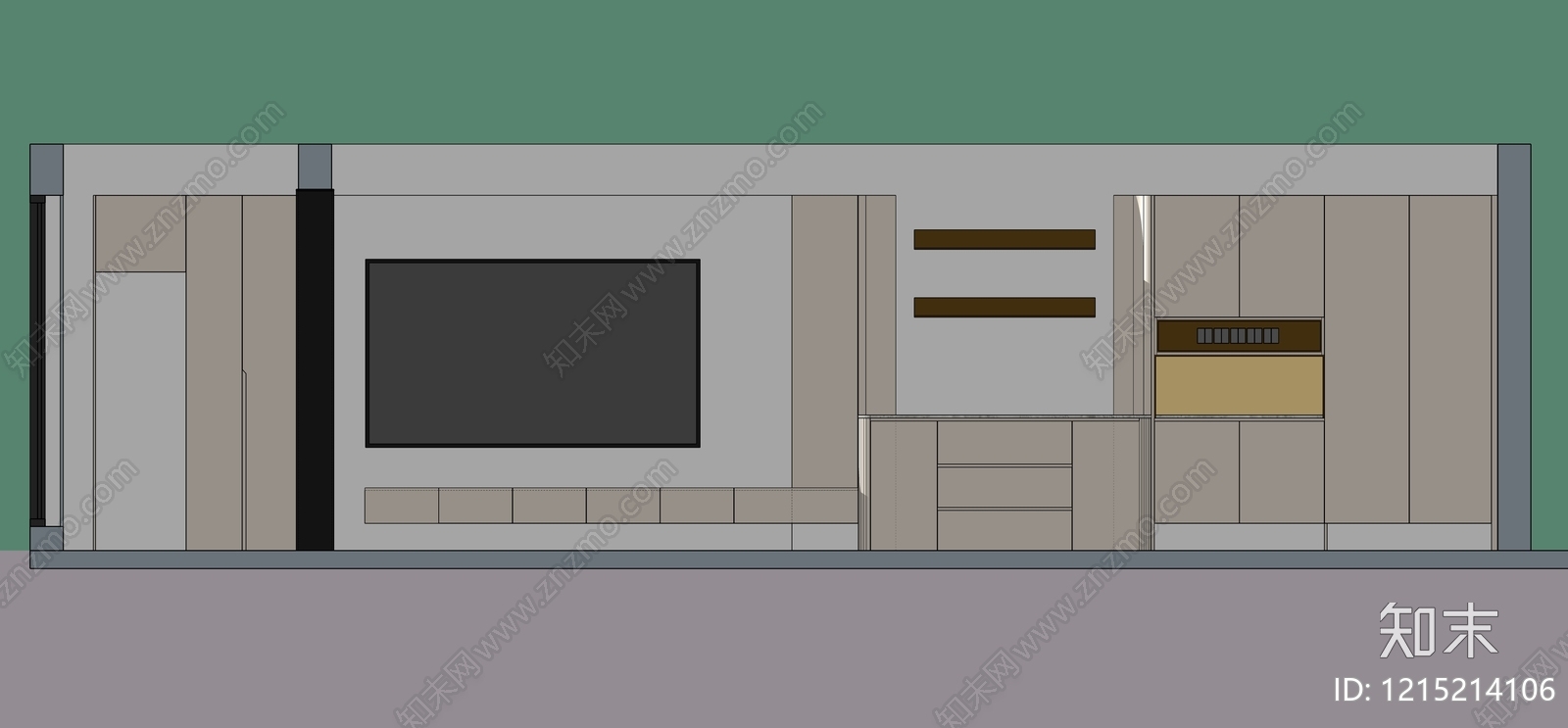 现代简约玄关柜SU模型下载【ID:1215214106】