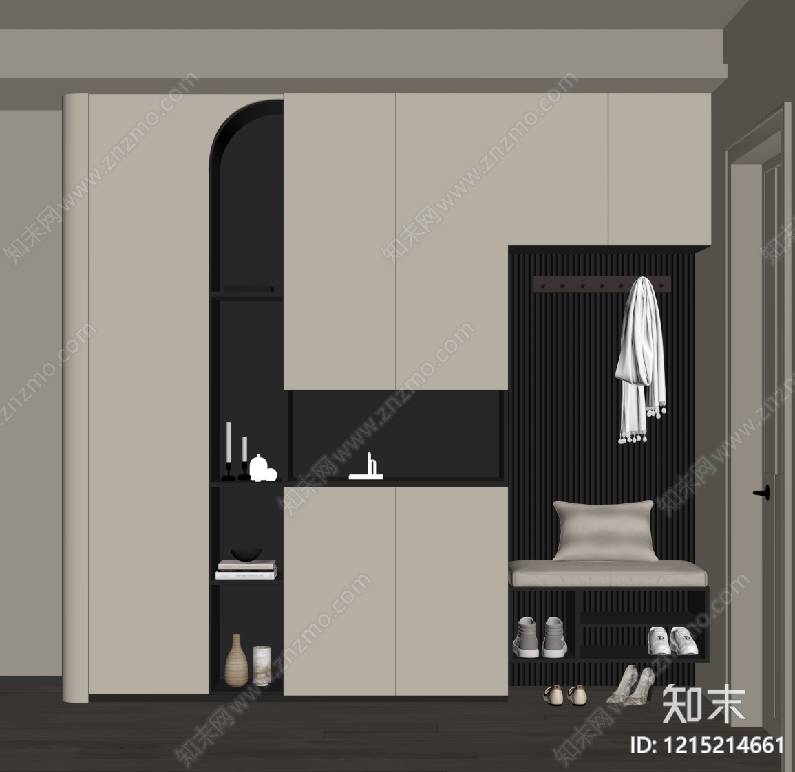 现代玄关柜SU模型下载【ID:1215214661】