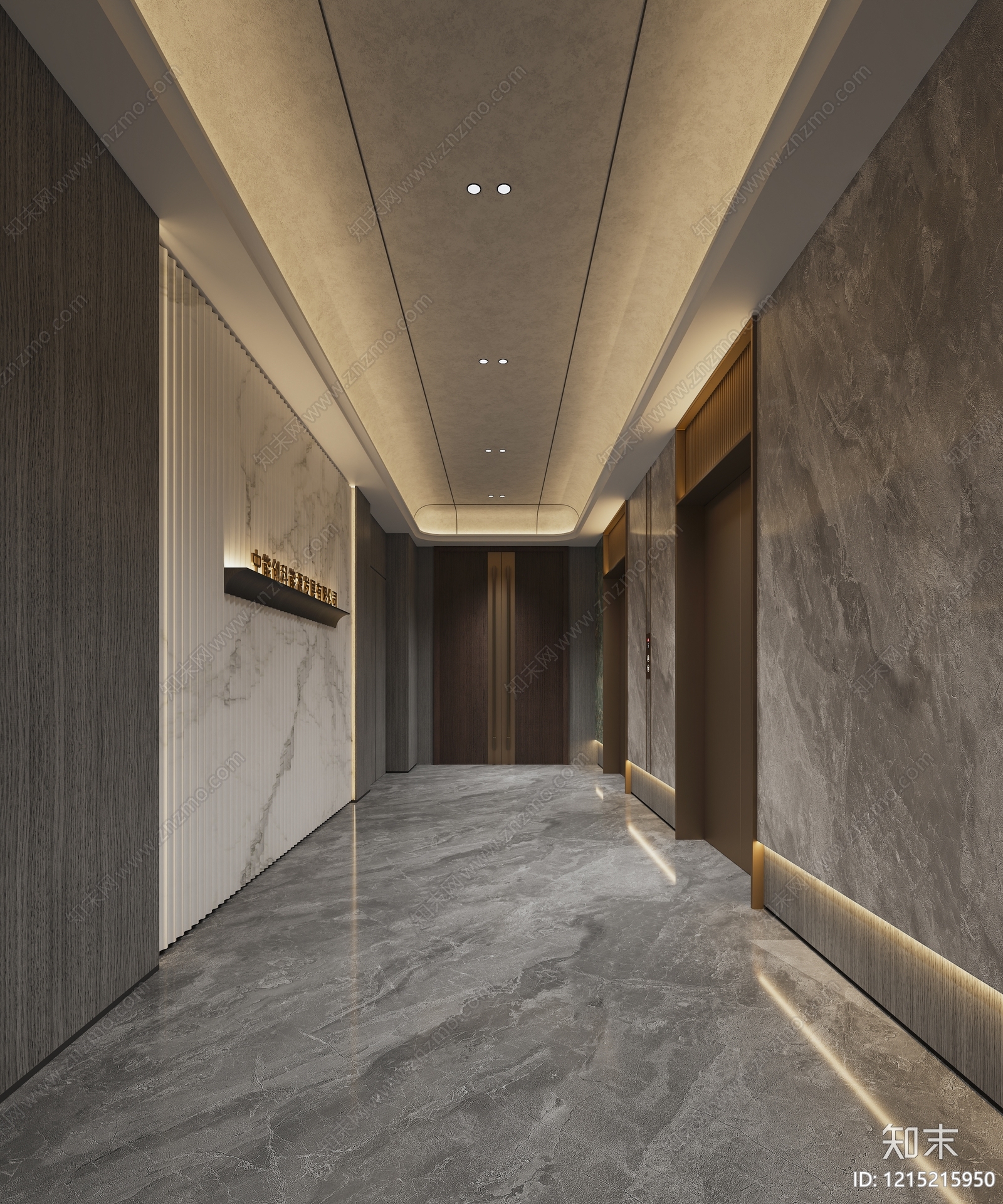 现代轻奢电梯间3D模型下载【ID:1215215950】
