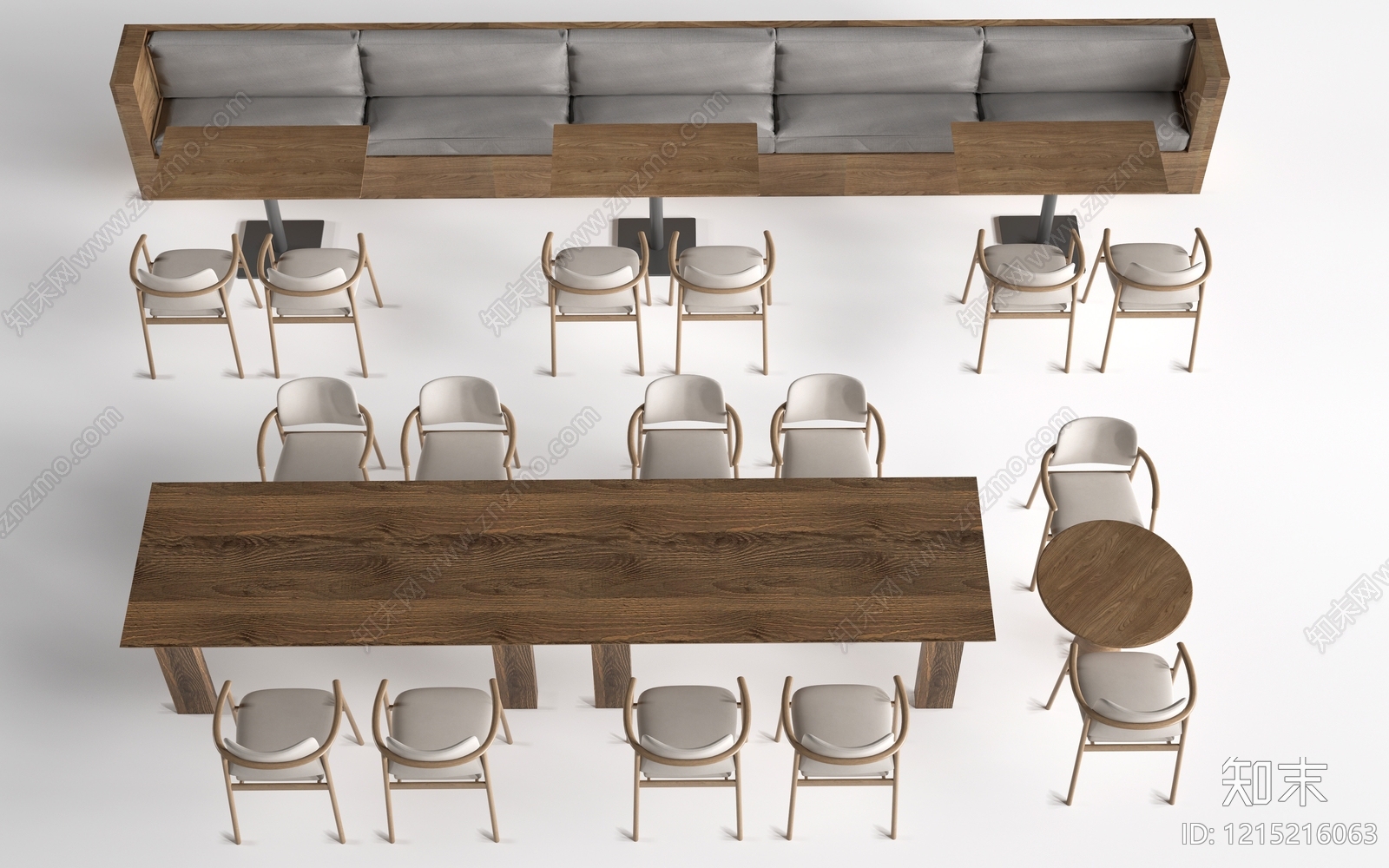 原木风餐桌SU模型下载【ID:1215216063】