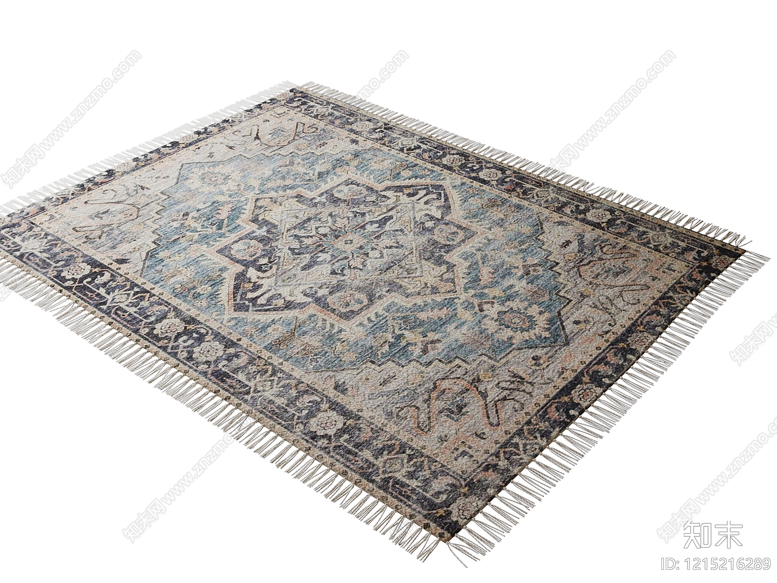 中古风毛绒地毯3D模型下载【ID:1215216289】