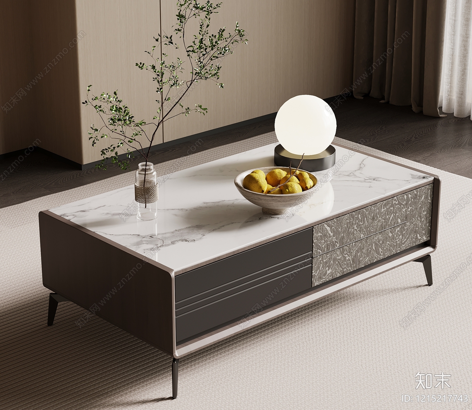 现代简约茶几3D模型下载【ID:1215217743】