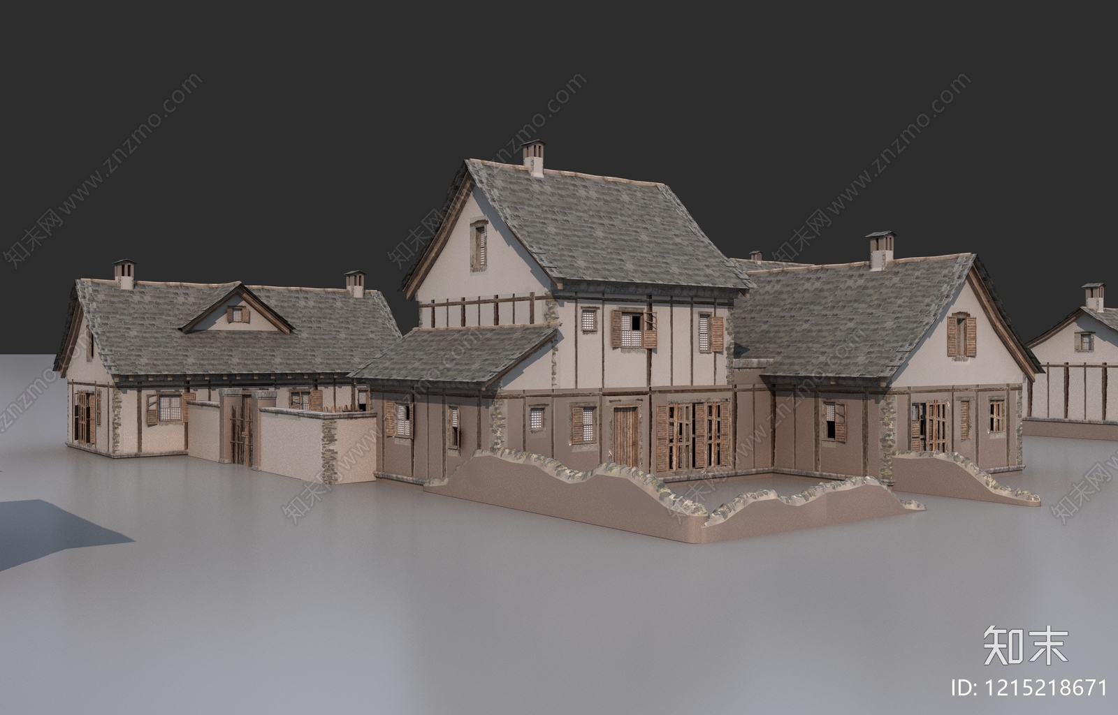 复古欧式古建3D模型下载【ID:1215218671】