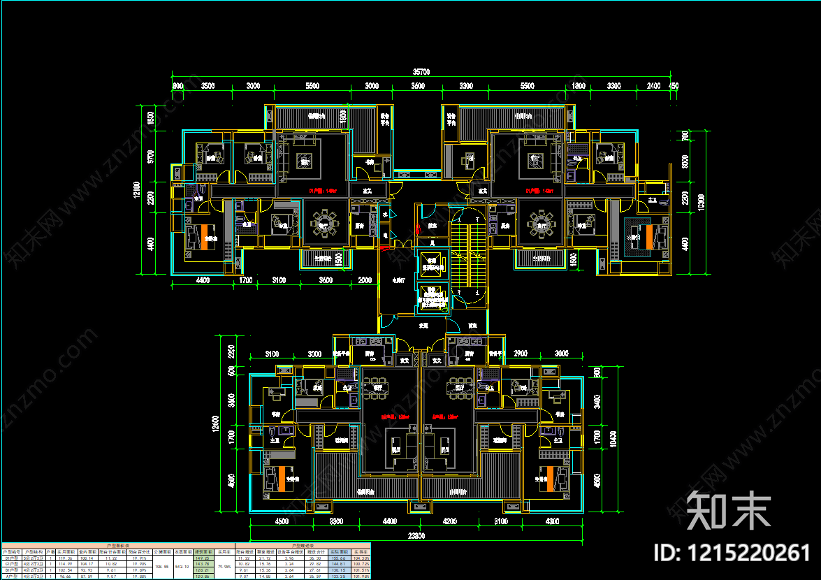 高层住宅cad施工图下载【ID:1215220261】