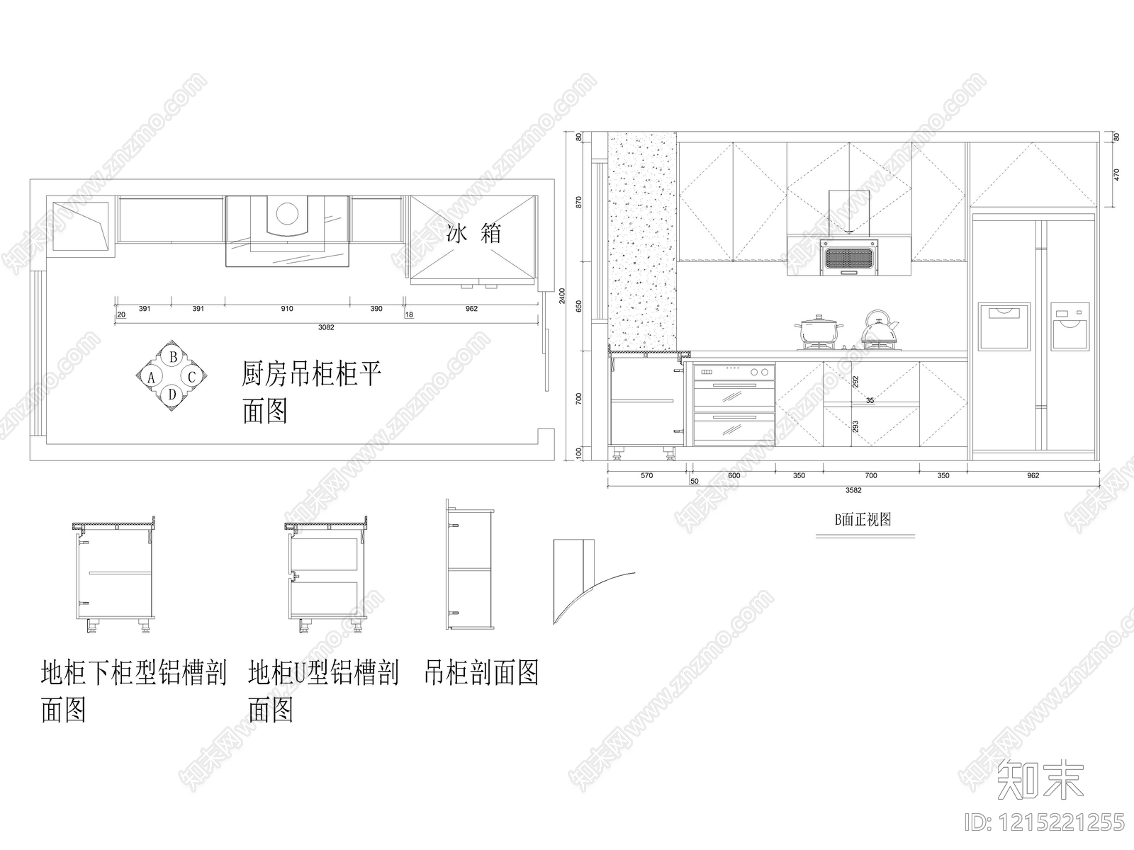 全屋定制柜体衣柜橱柜鞋柜装饰柜浴室柜设计CAD图库cad施工图下载【ID:1215221255】