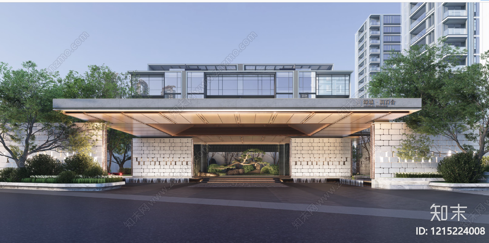 简约轻奢示范区景观下载【ID:1215224008】