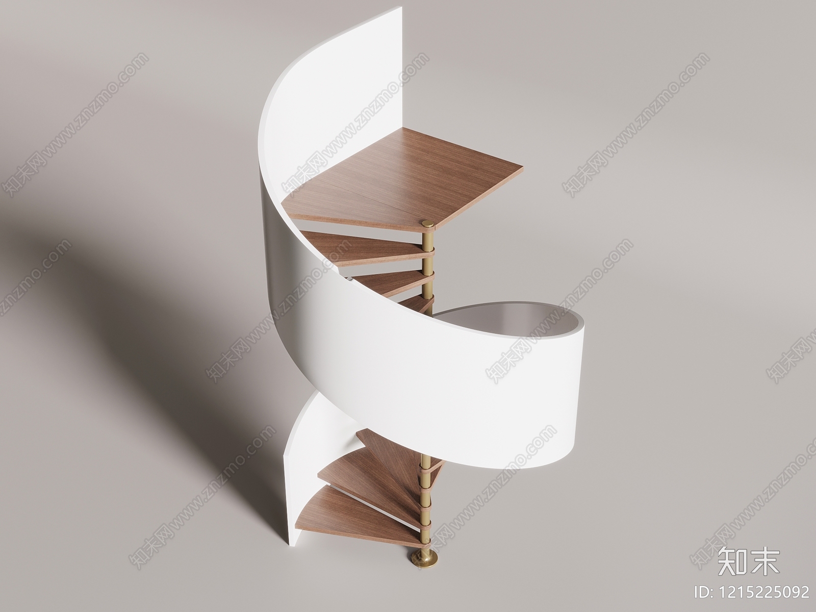 现代极简旋转楼梯3D模型下载【ID:1215225092】