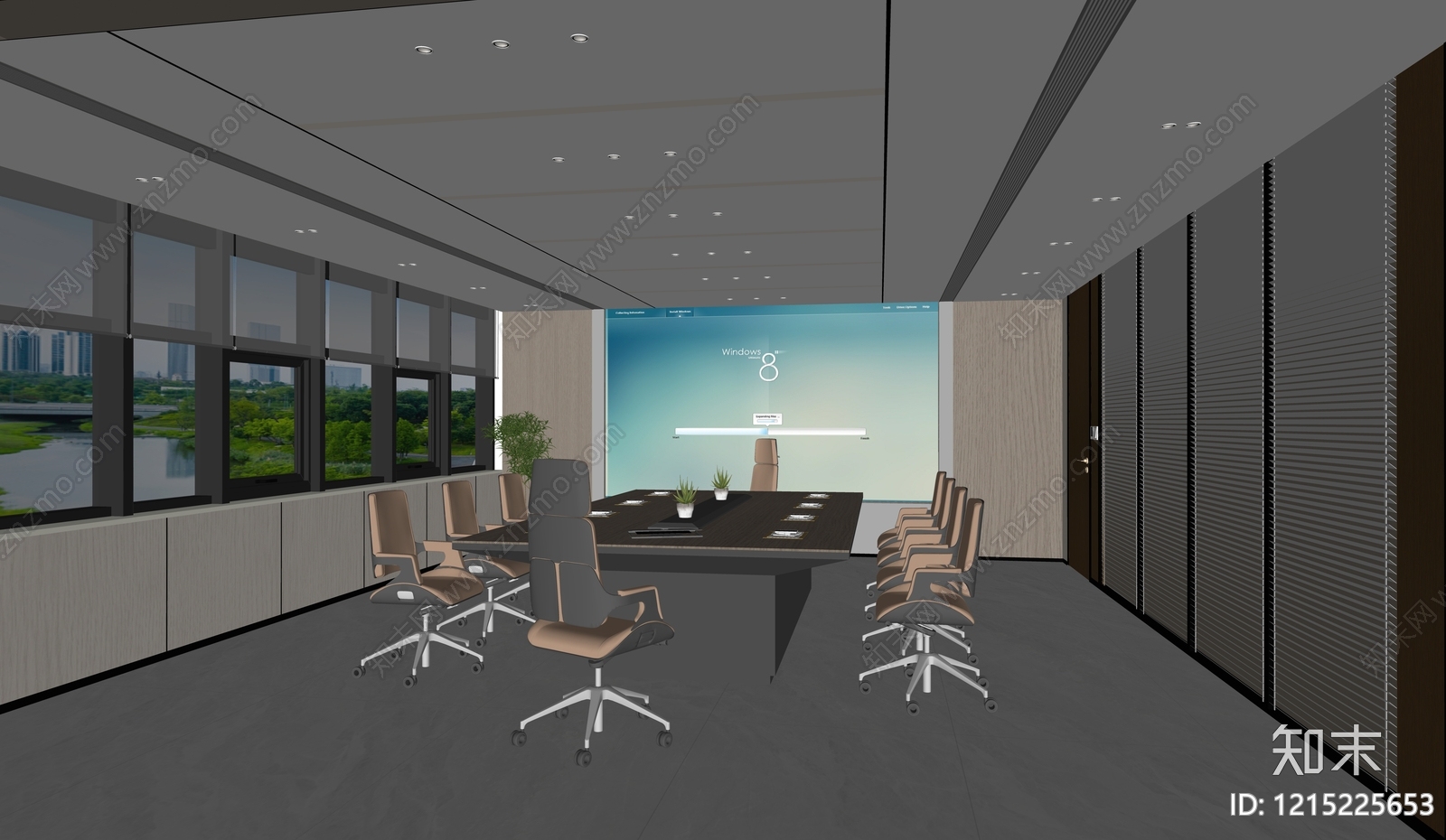 现代简约会议室SU模型下载【ID:1215225653】