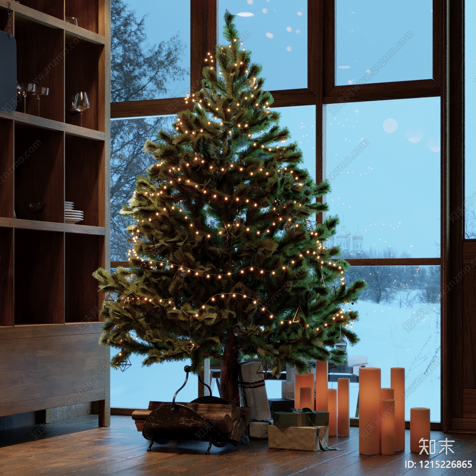 原木风圣诞树SU模型下载【ID:1215226865】