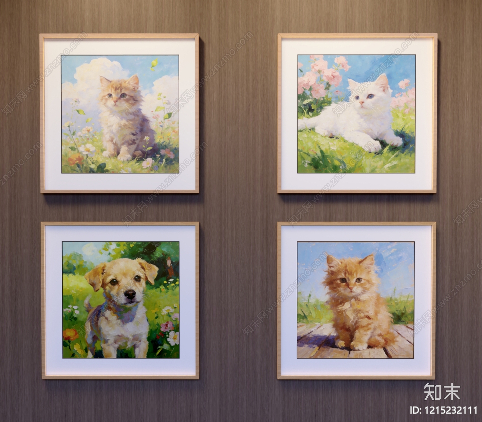 现代简约挂画组合SU模型下载【ID:1215232111】