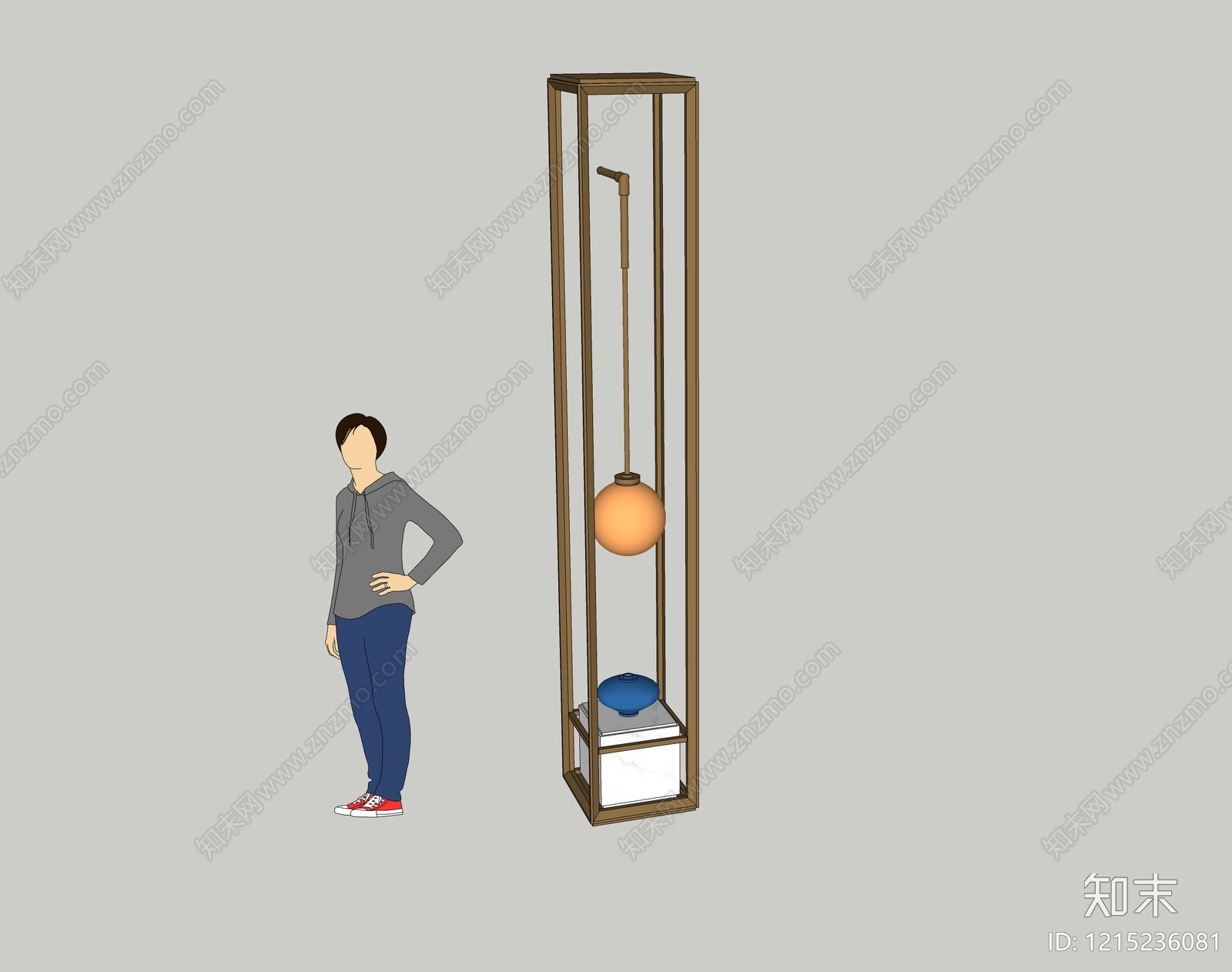 新中式落地灯SU模型下载【ID:1215236081】
