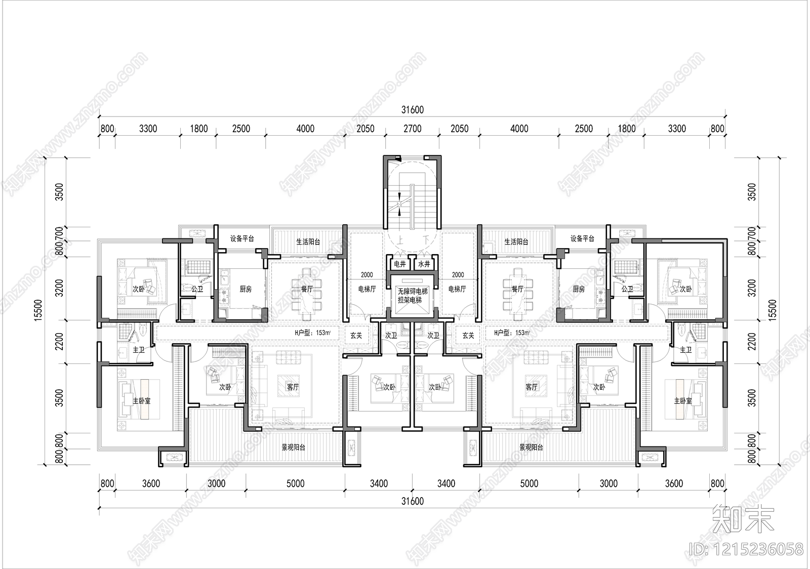 多层住宅cad施工图下载【ID:1215236058】