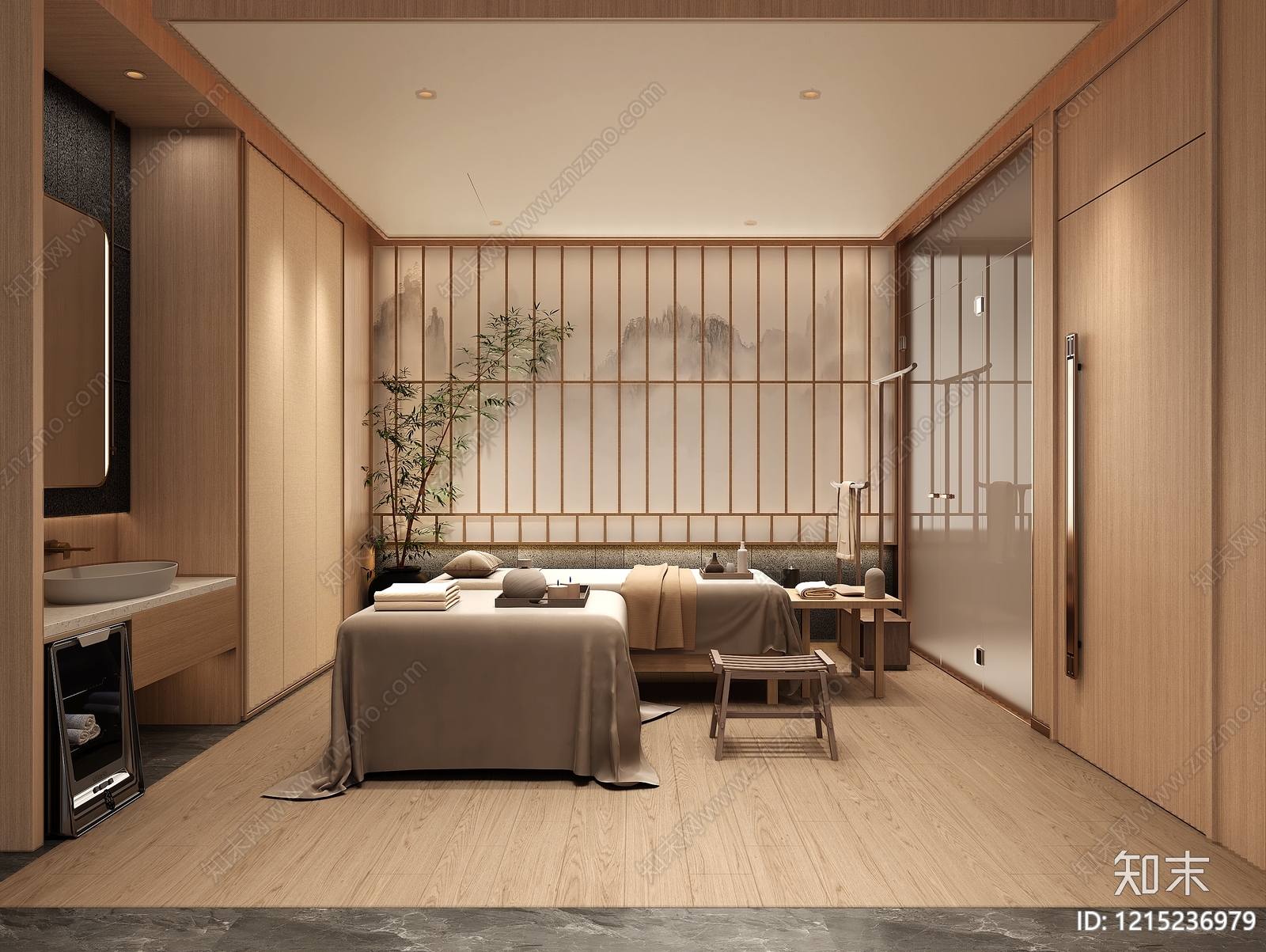新中式美容院SU模型下载【ID:1215236979】