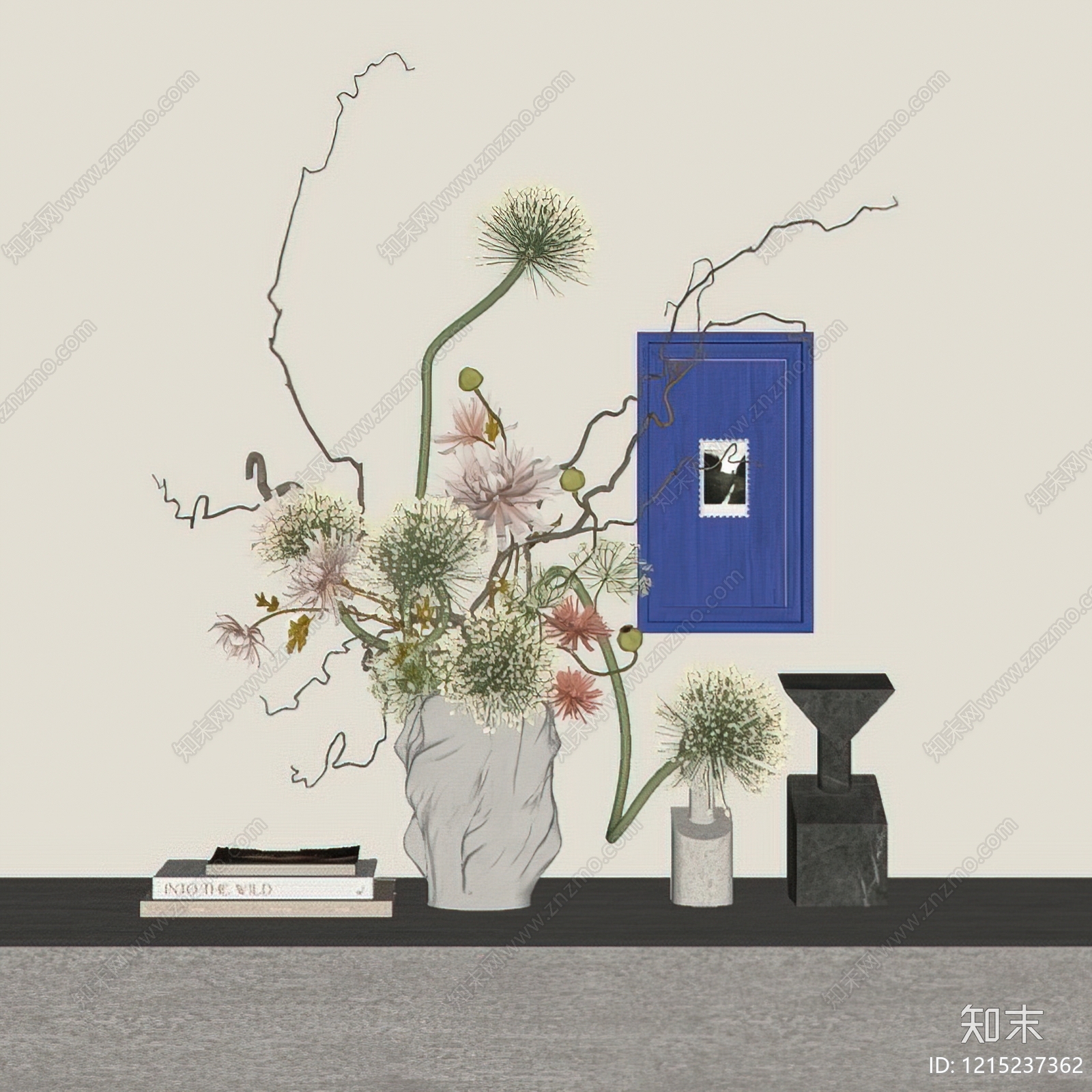 法式花艺摆件SU模型下载【ID:1215237362】