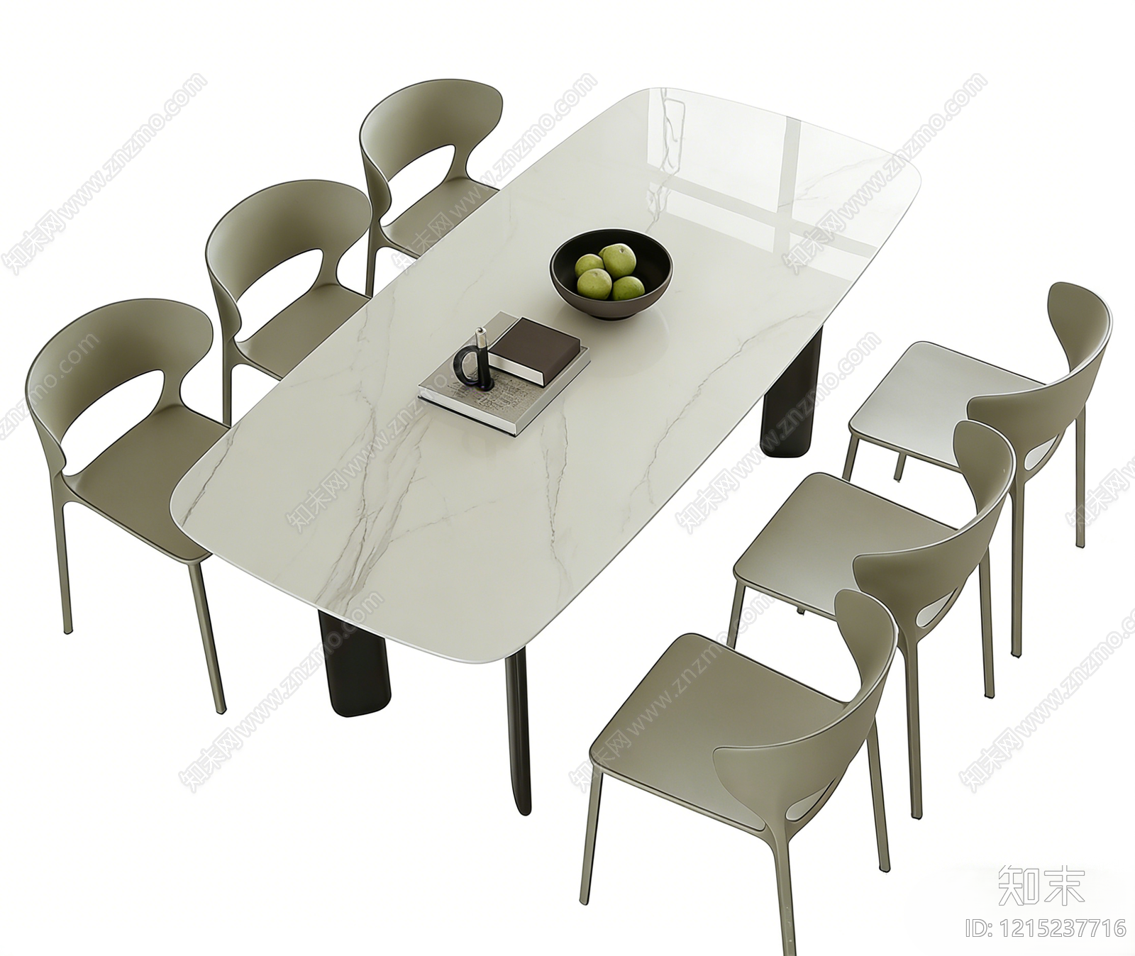 现代简约餐桌椅3D模型下载【ID:1215237716】