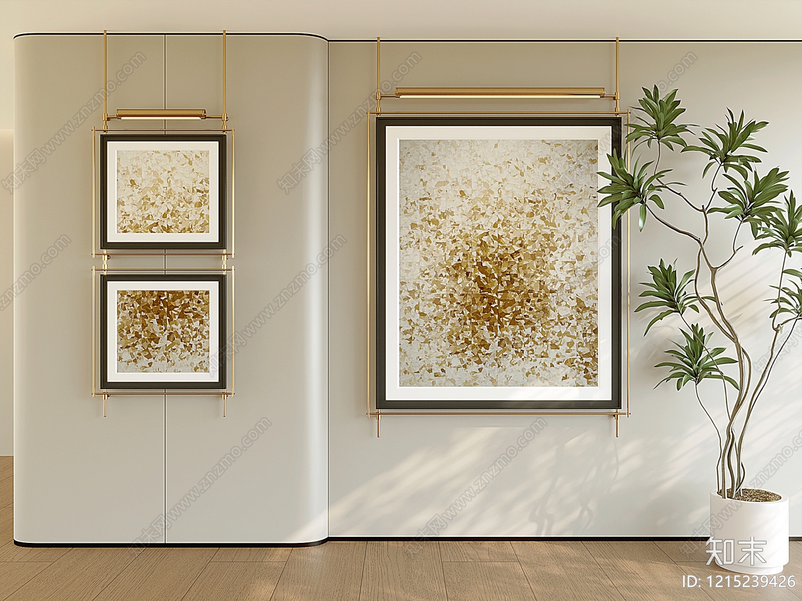 现代装饰画SU模型下载【ID:1215239426】