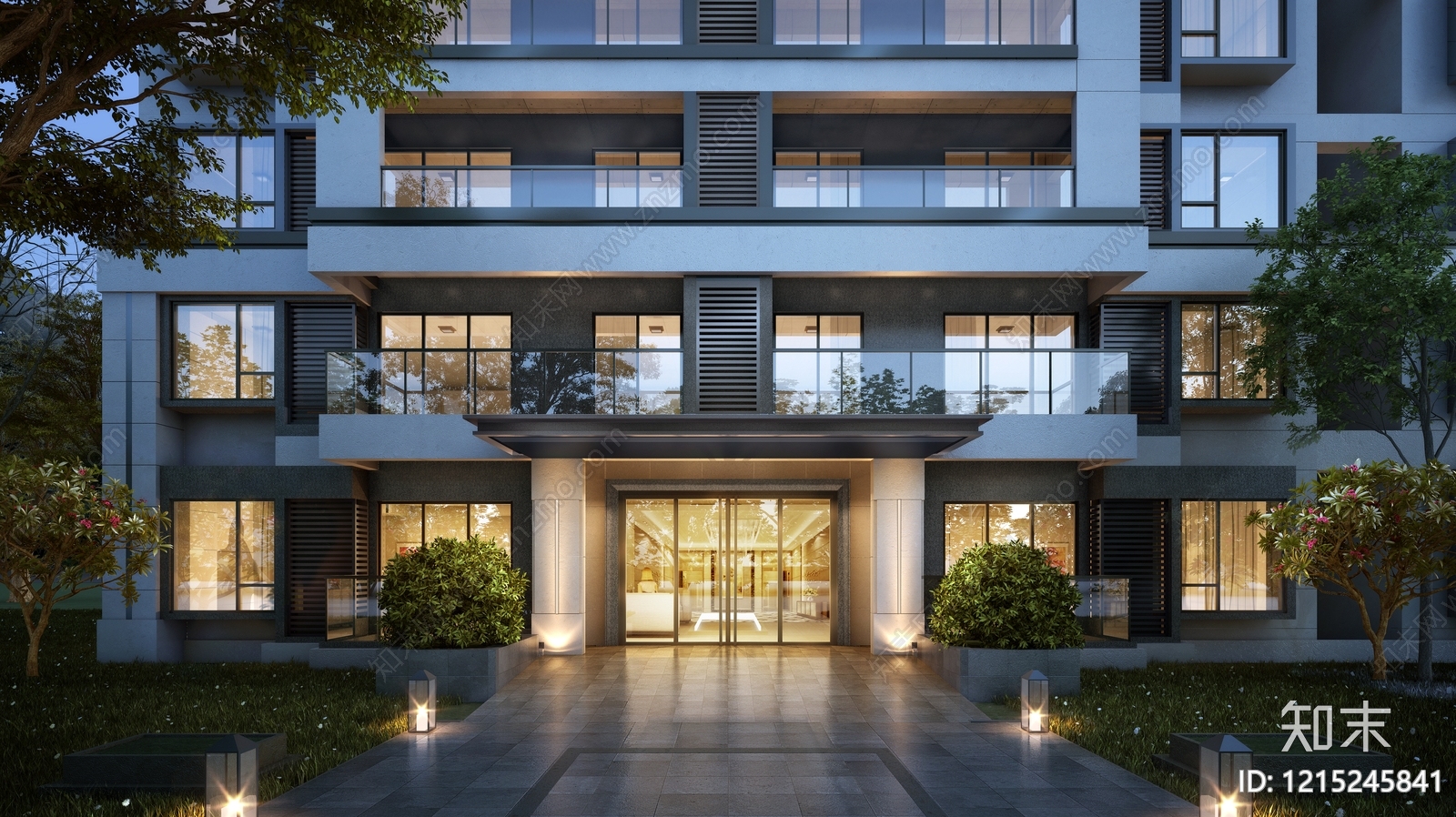 现代小高层住宅楼SU模型下载【ID:1215245841】
