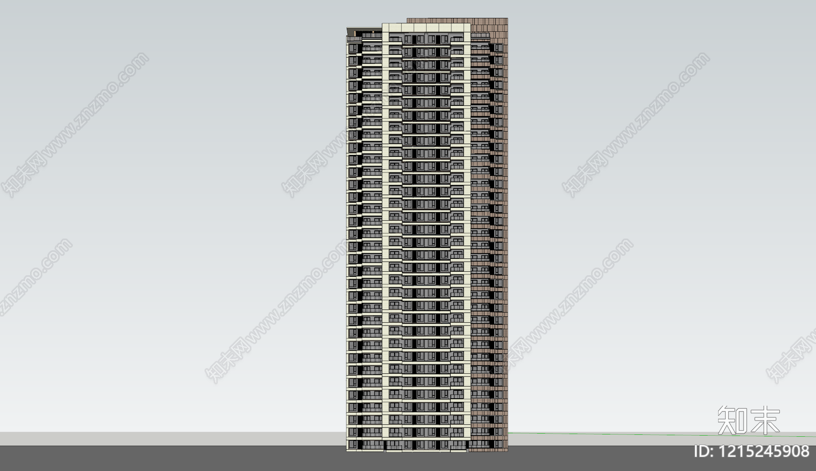 现代高层住宅SU模型下载【ID:1215245908】