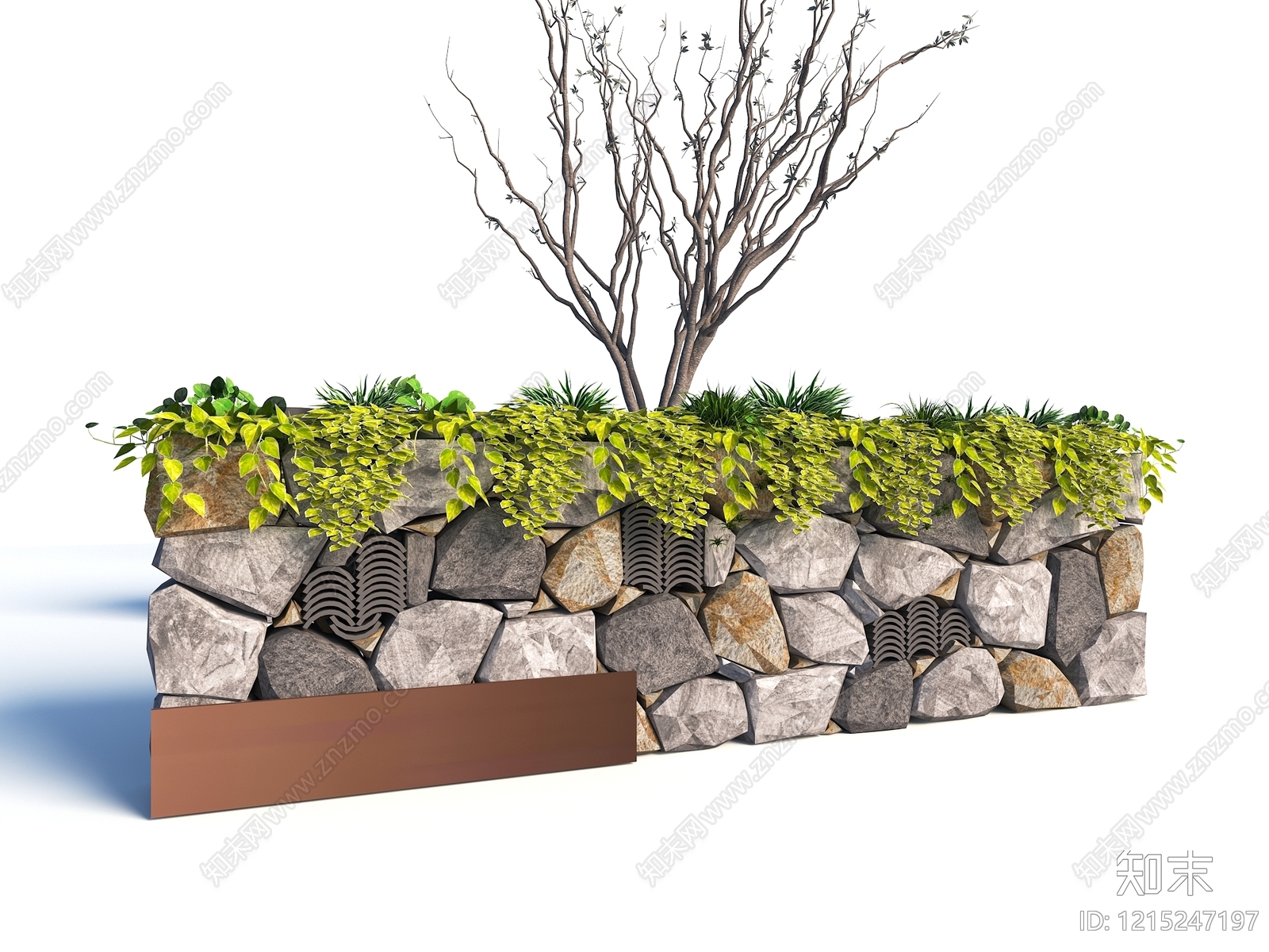 新中式景观景墙SU模型下载【ID:1215247197】