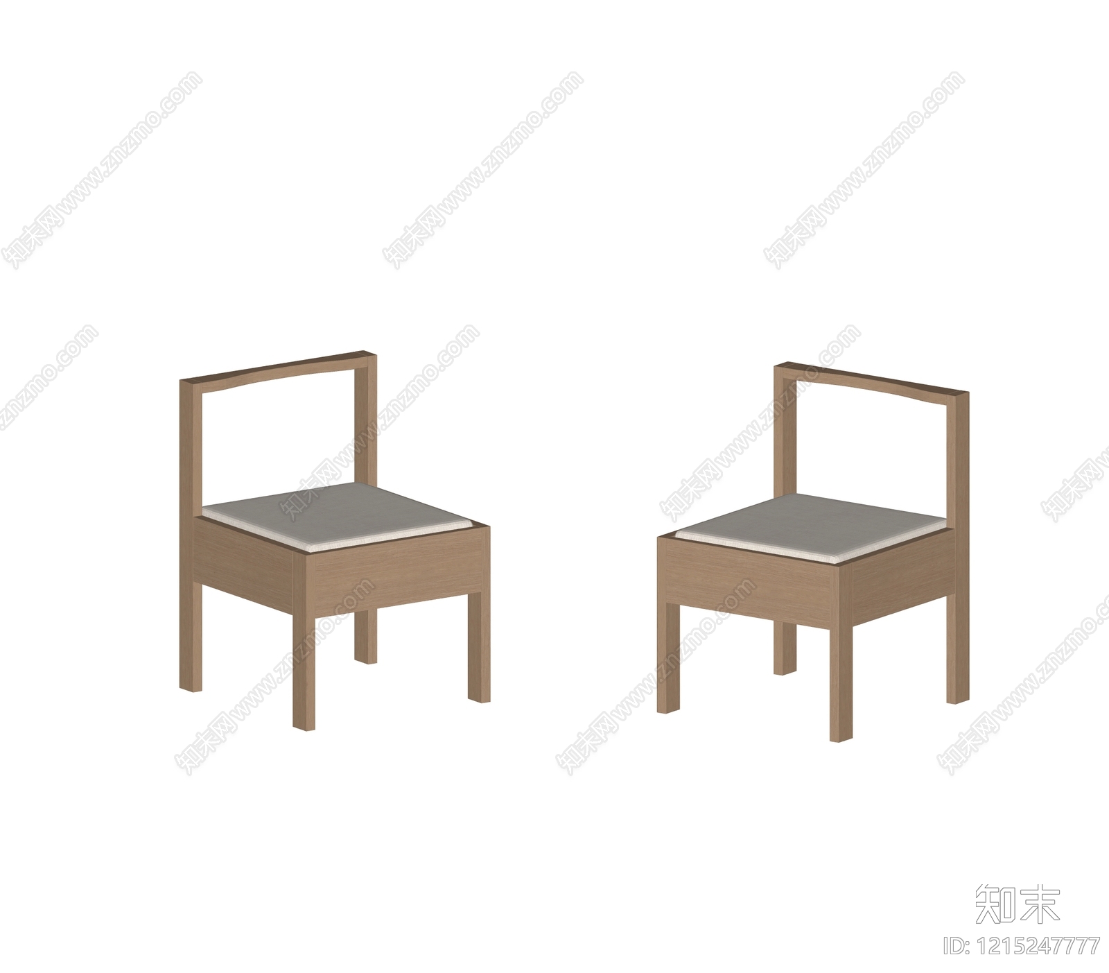 日式餐椅SU模型下载【ID:1215247777】