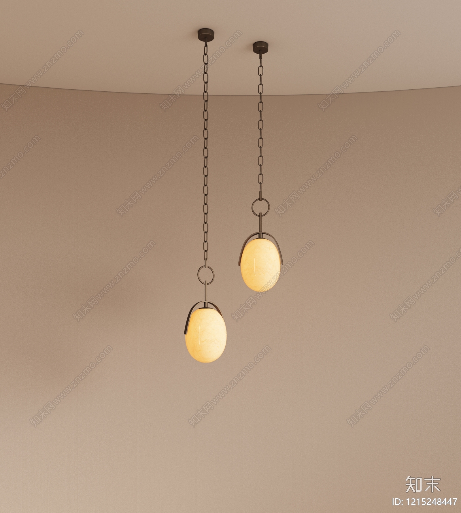 奶油风小吊灯3D模型下载【ID:1215248447】