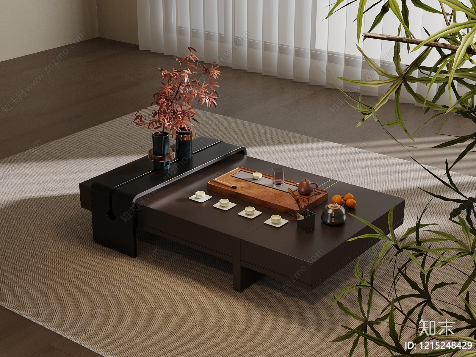 新中式茶几3D模型下载【ID:1215248429】