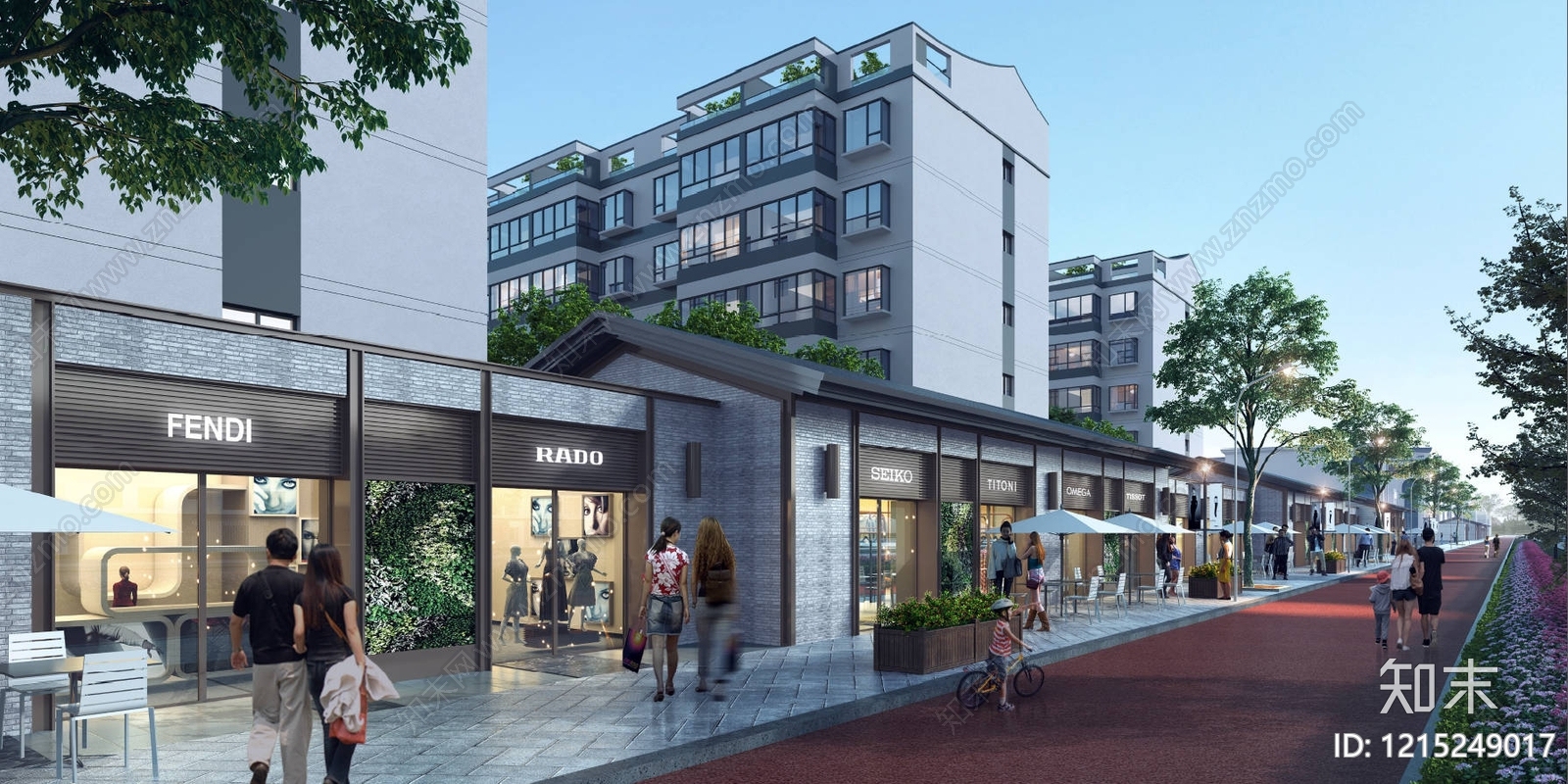 新中式现代街道立面改造下载【ID:1215249017】