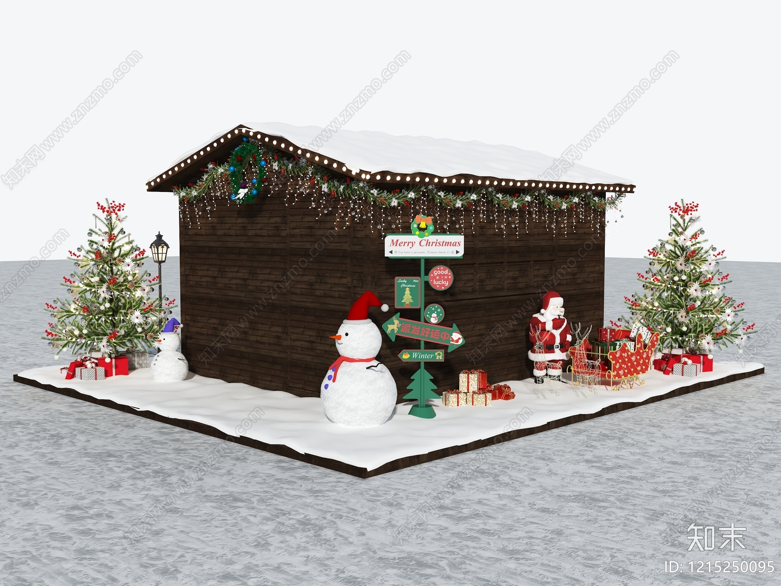 圣诞主题圣诞美陈3D模型下载【ID:1215250095】