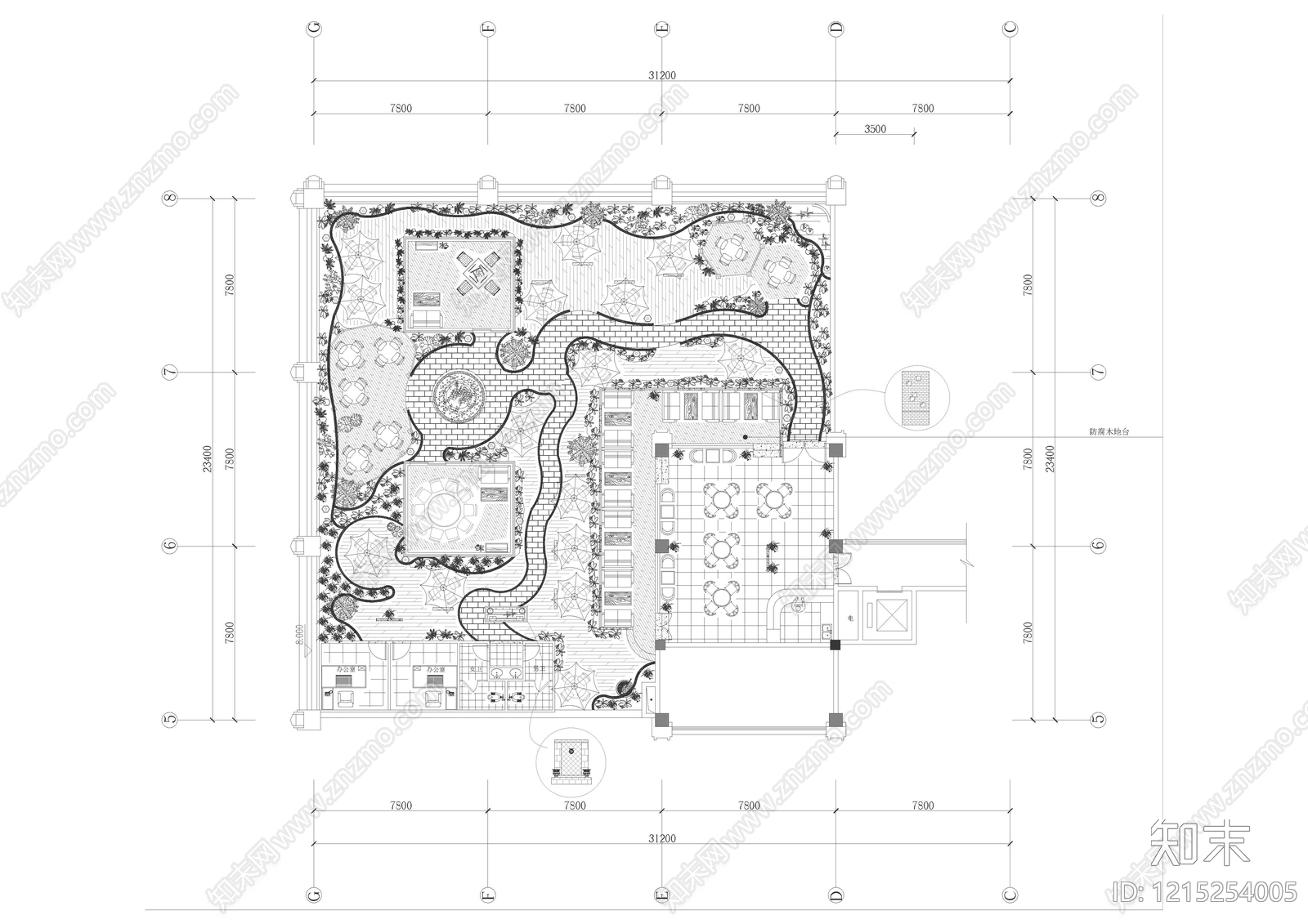 现代新中式其他餐饮空间cad施工图下载【ID:1215254005】