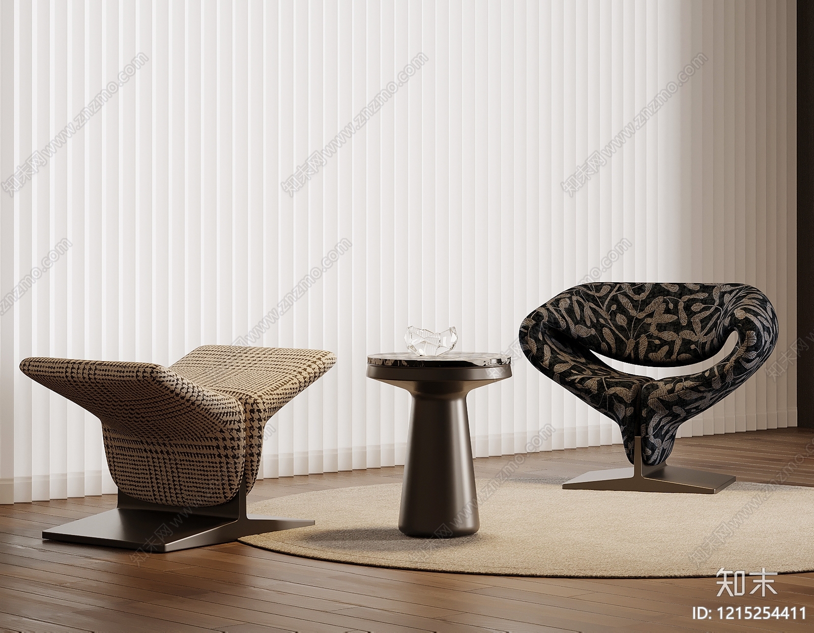 现代轻奢单人沙发3D模型下载【ID:1215254411】