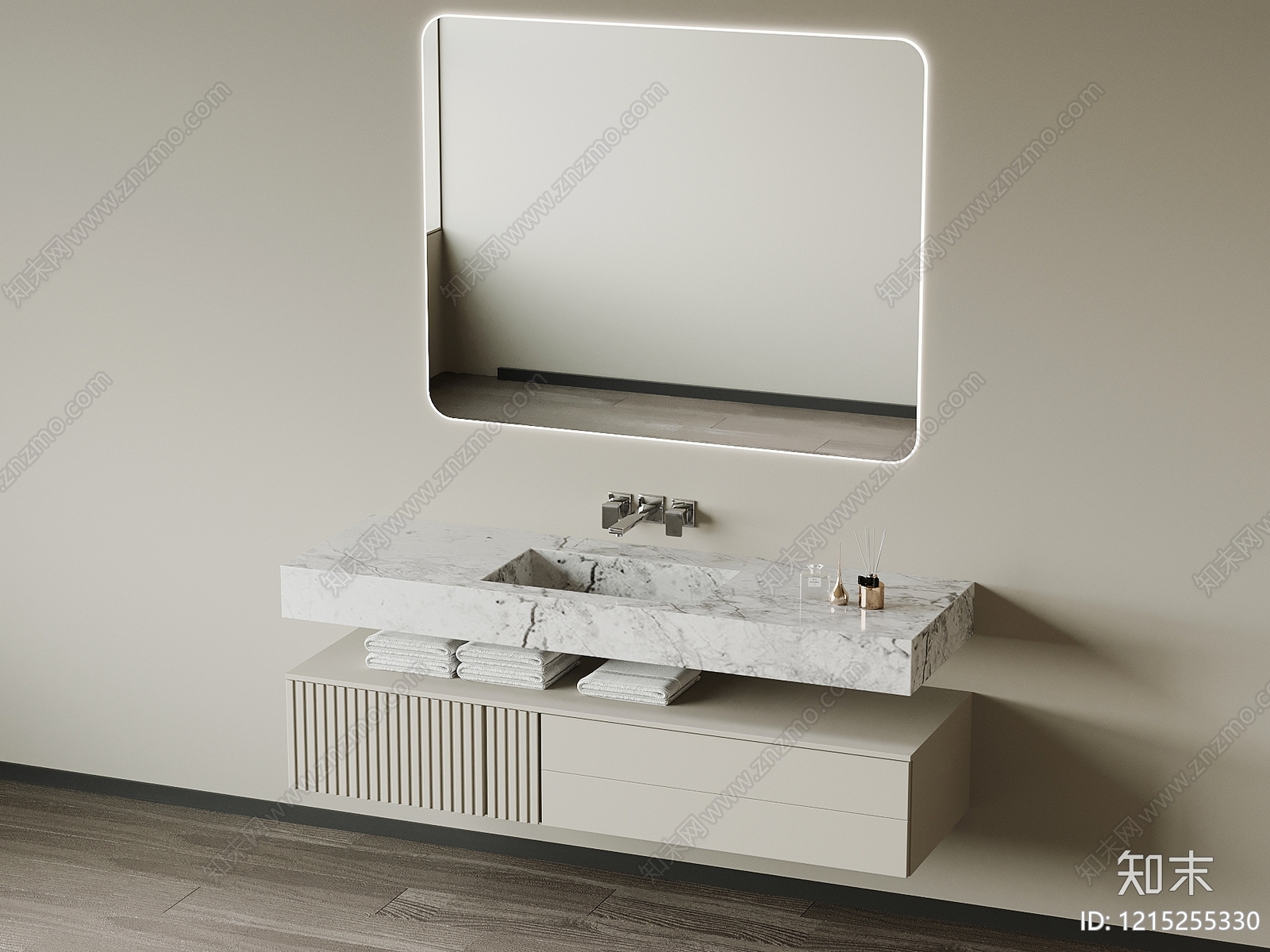 极简浴室柜3D模型下载【ID:1215255330】