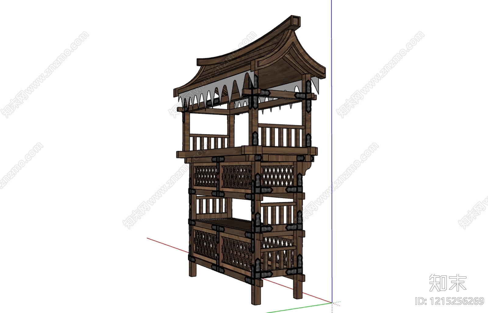日式置物架SU模型下载【ID:1215256269】