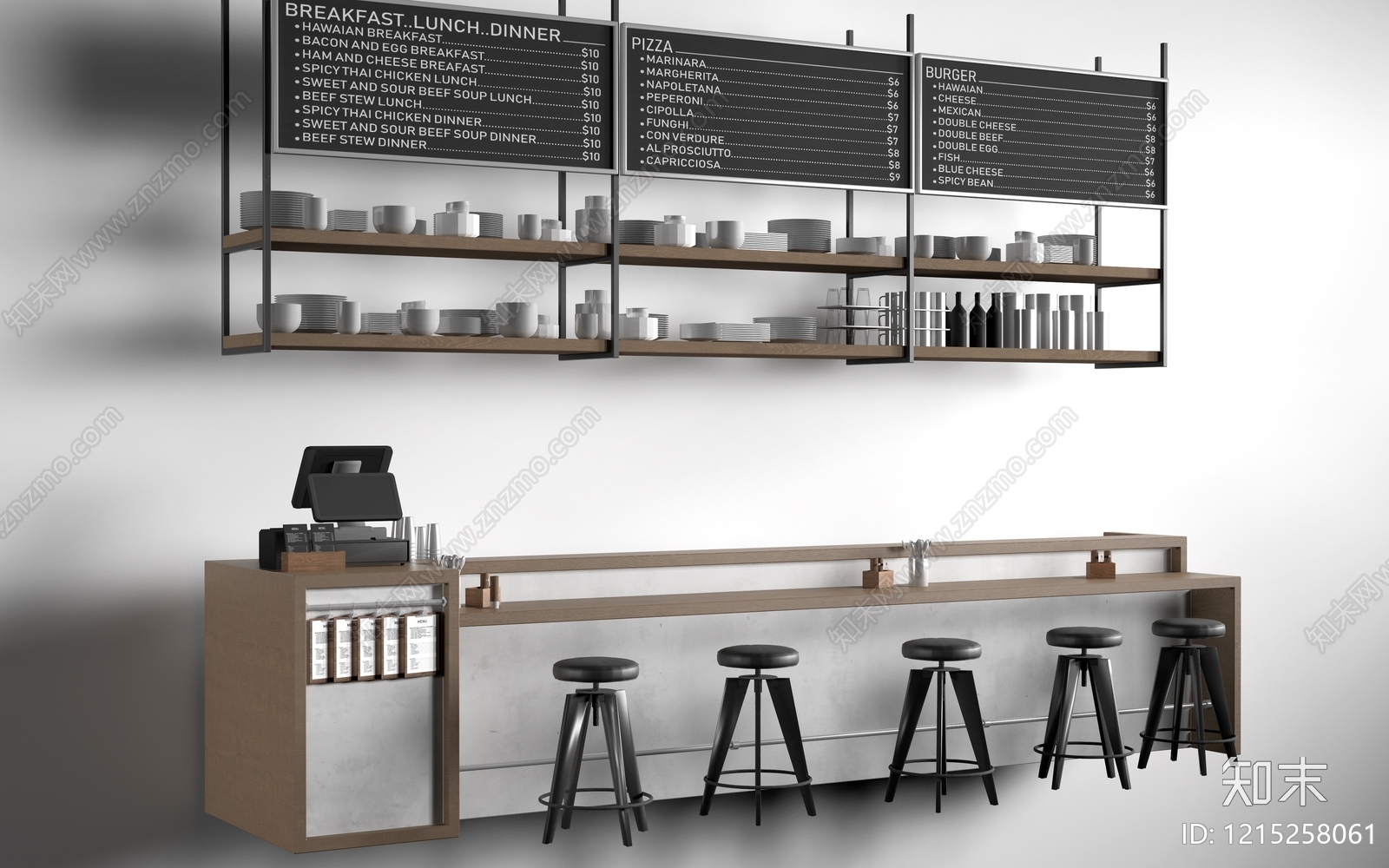 现代简约收银台SU模型下载【ID:1215258061】